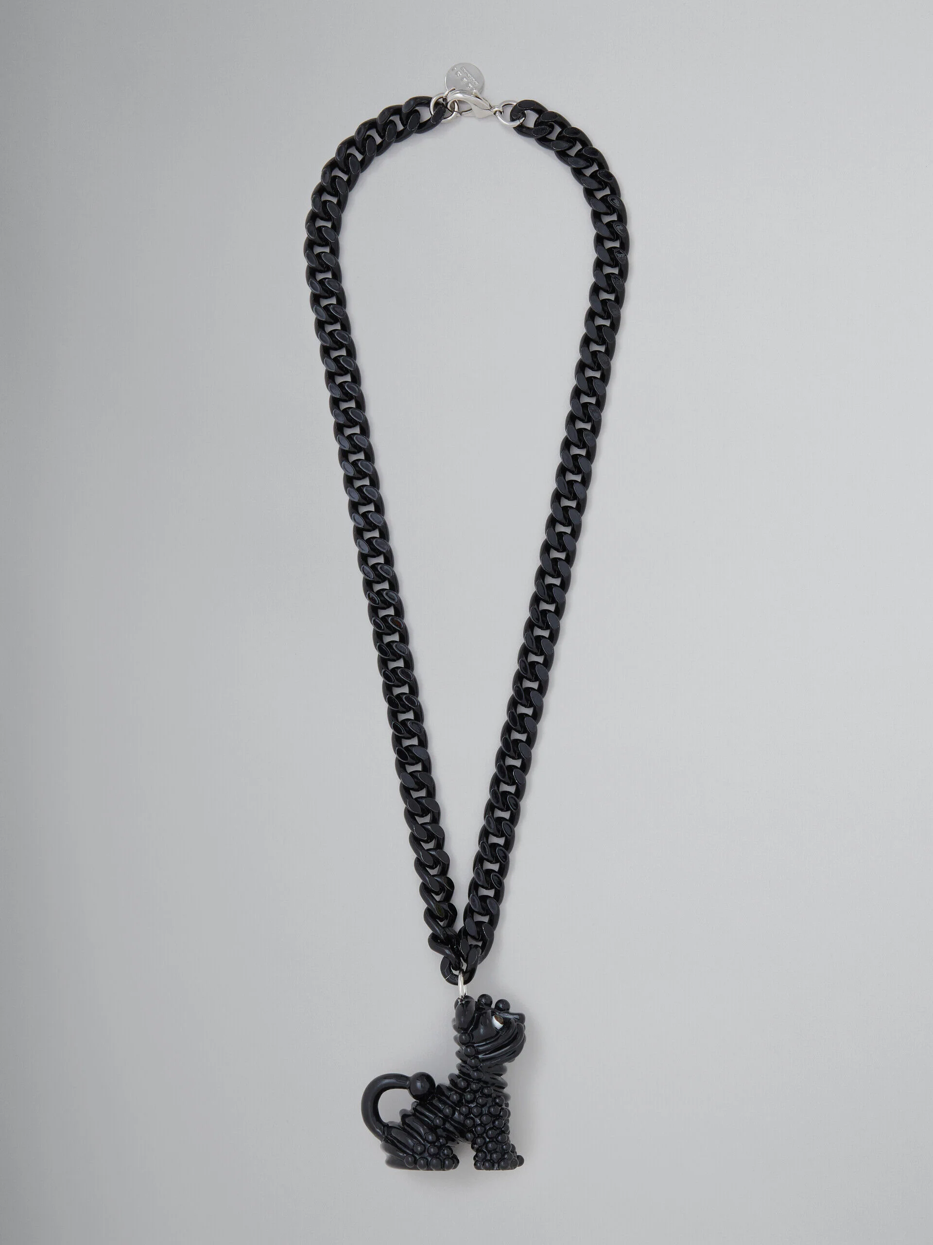 MARNI MEN'S BLACK CHAIN NECKLACE WITH PENDANT