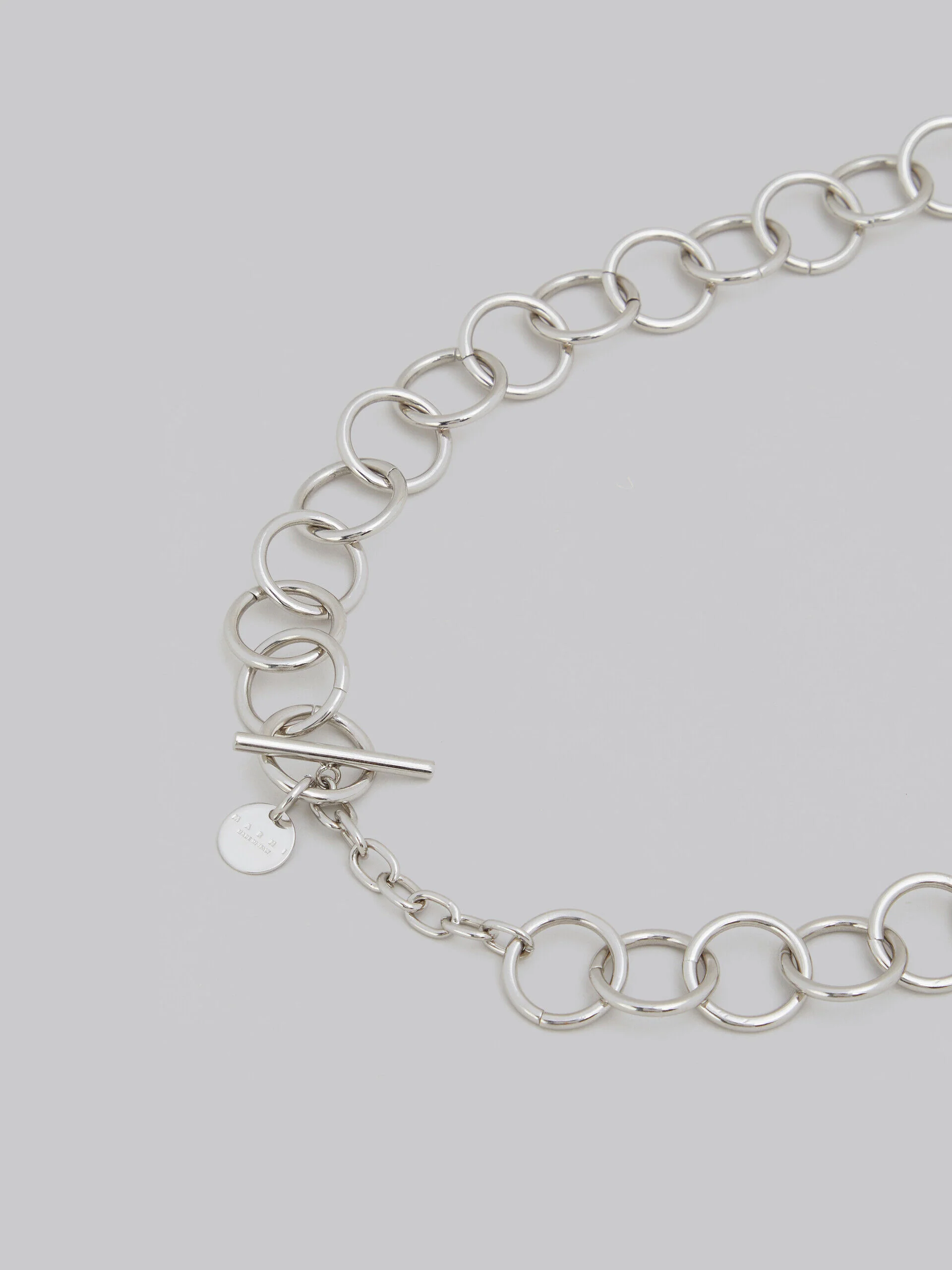 MARNI MEN'S SILVER CHAIN NECKLACE WITH RED PENDANT - Image 4