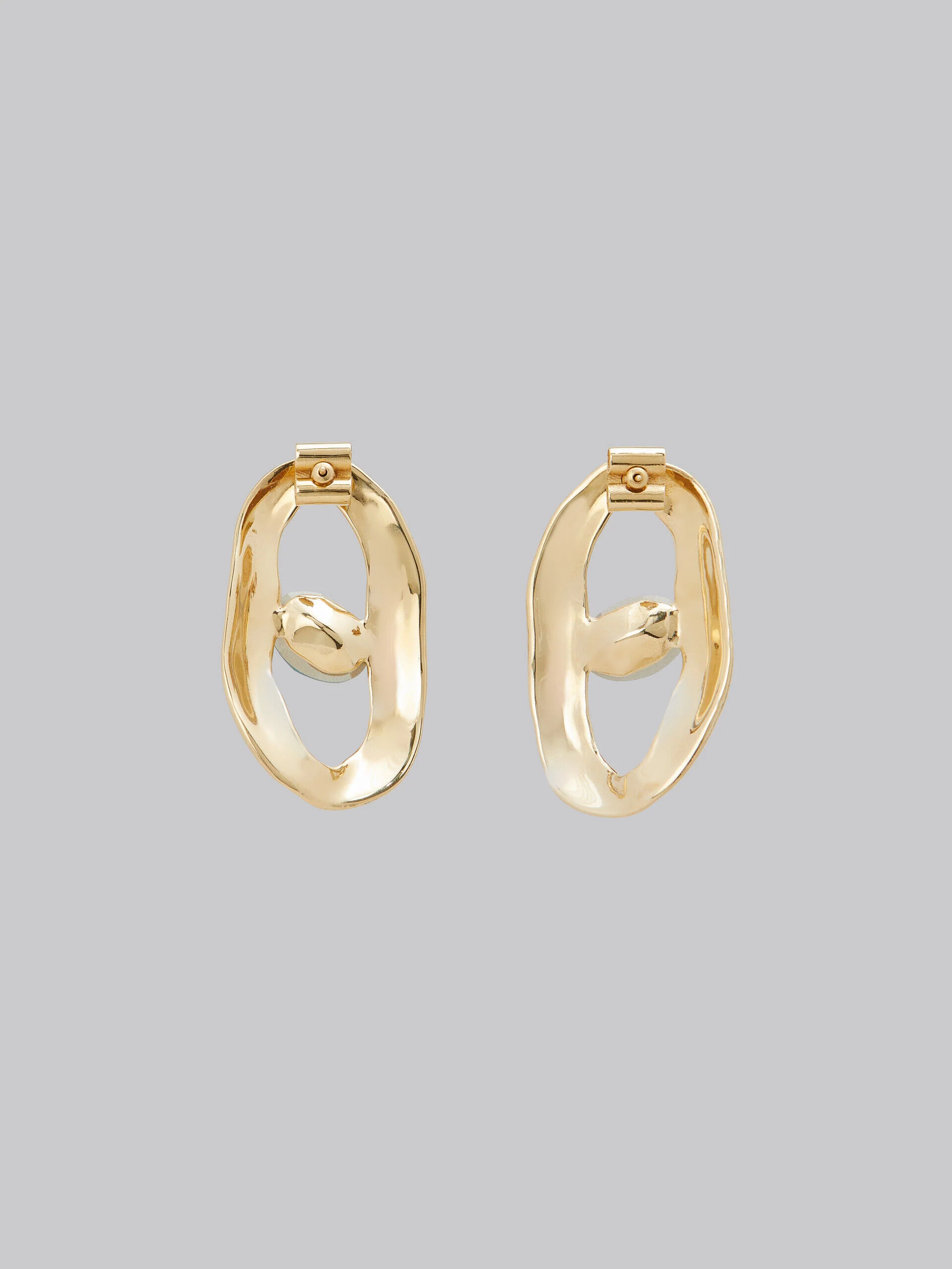 MARNI WOMEN'S GOLD-TONE EARRINGS WITH EMERALD STONES - Image 3