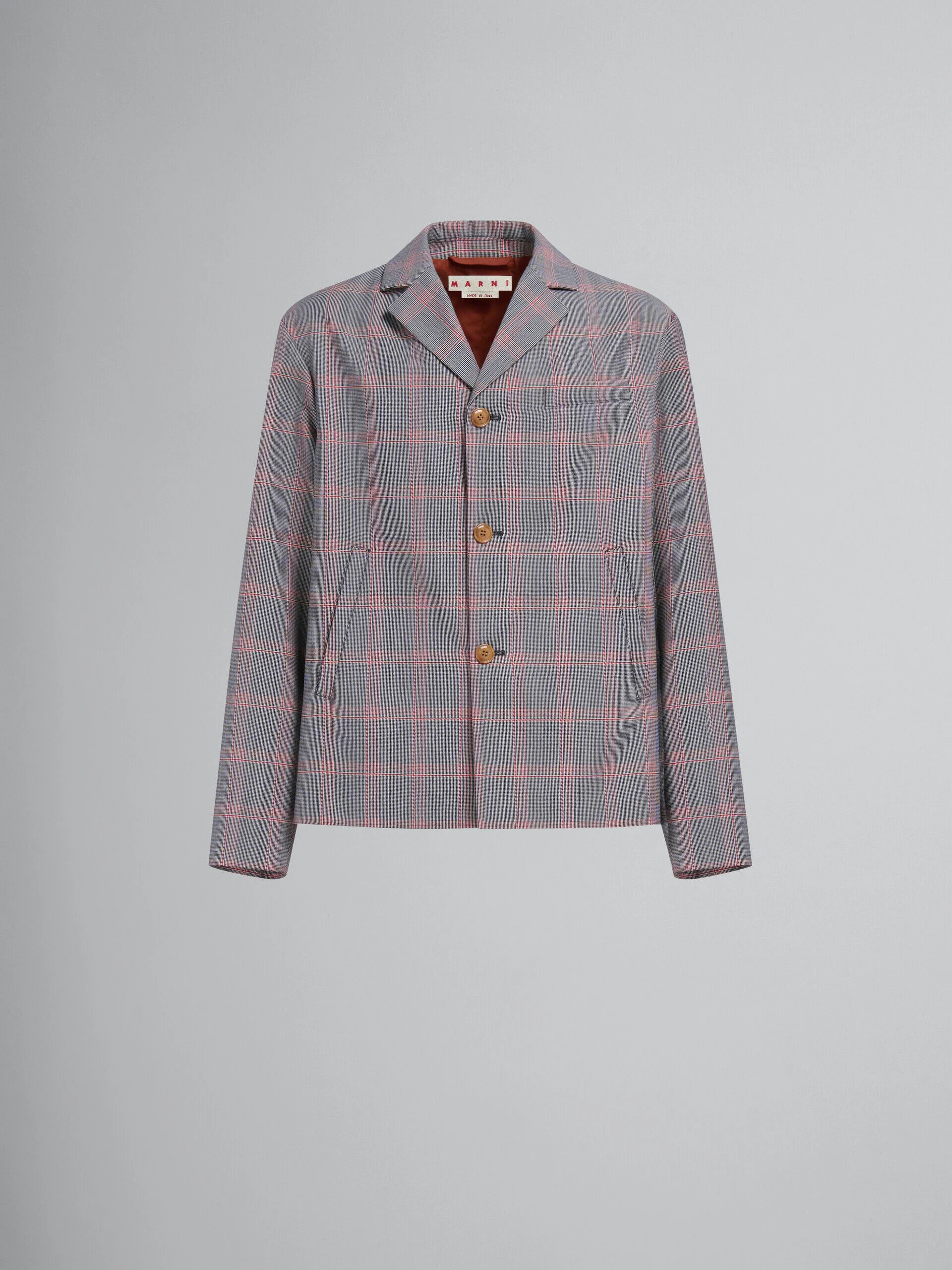 MARNI MEN'S GRAY PLAID TAILORED JACKET