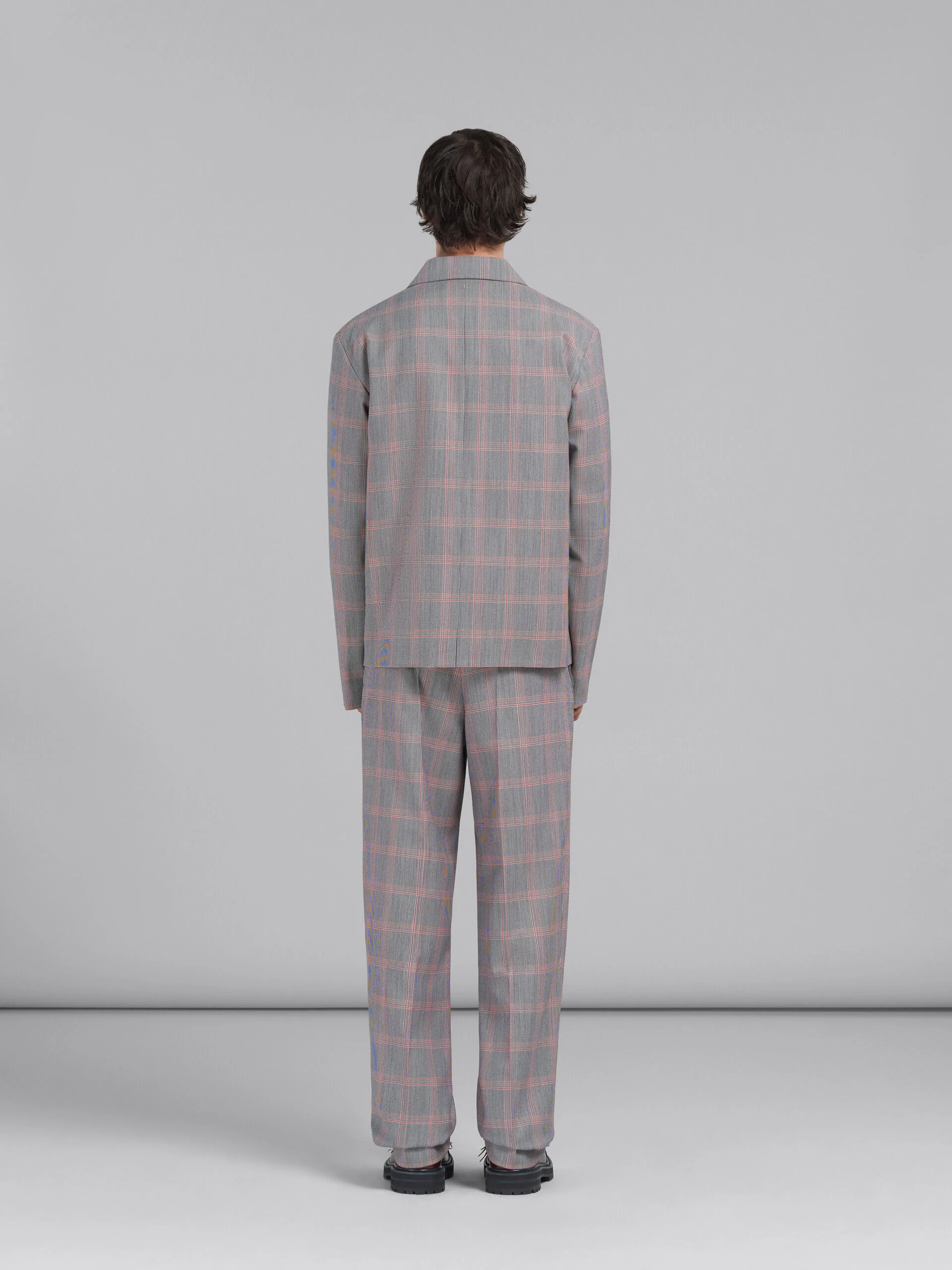 MARNI MEN'S GRAY PLAID TAILORED JACKET - Image 3