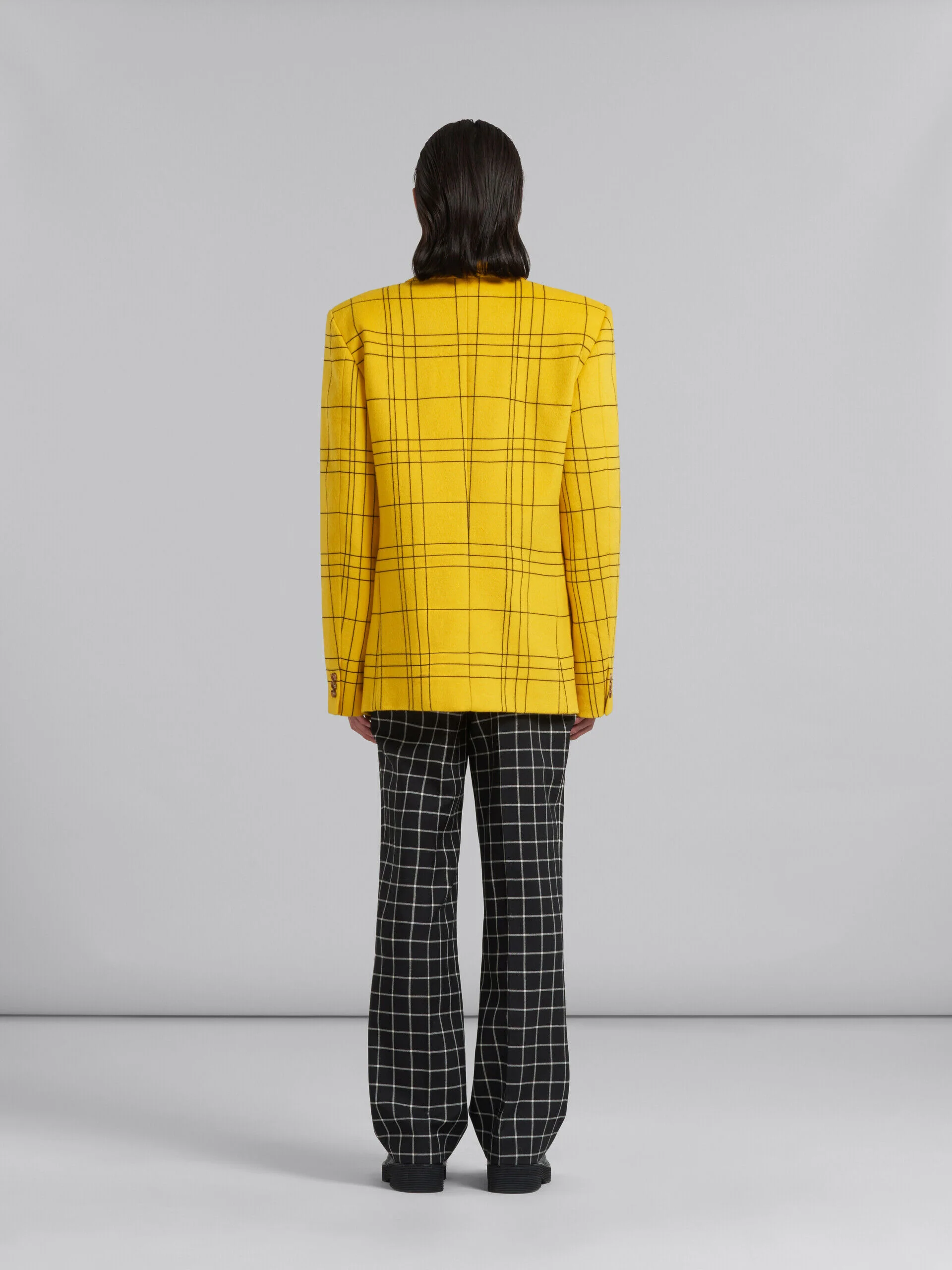 MARNI MEN'S YELLOW PLAID TAILORED BLAZER - Image 3