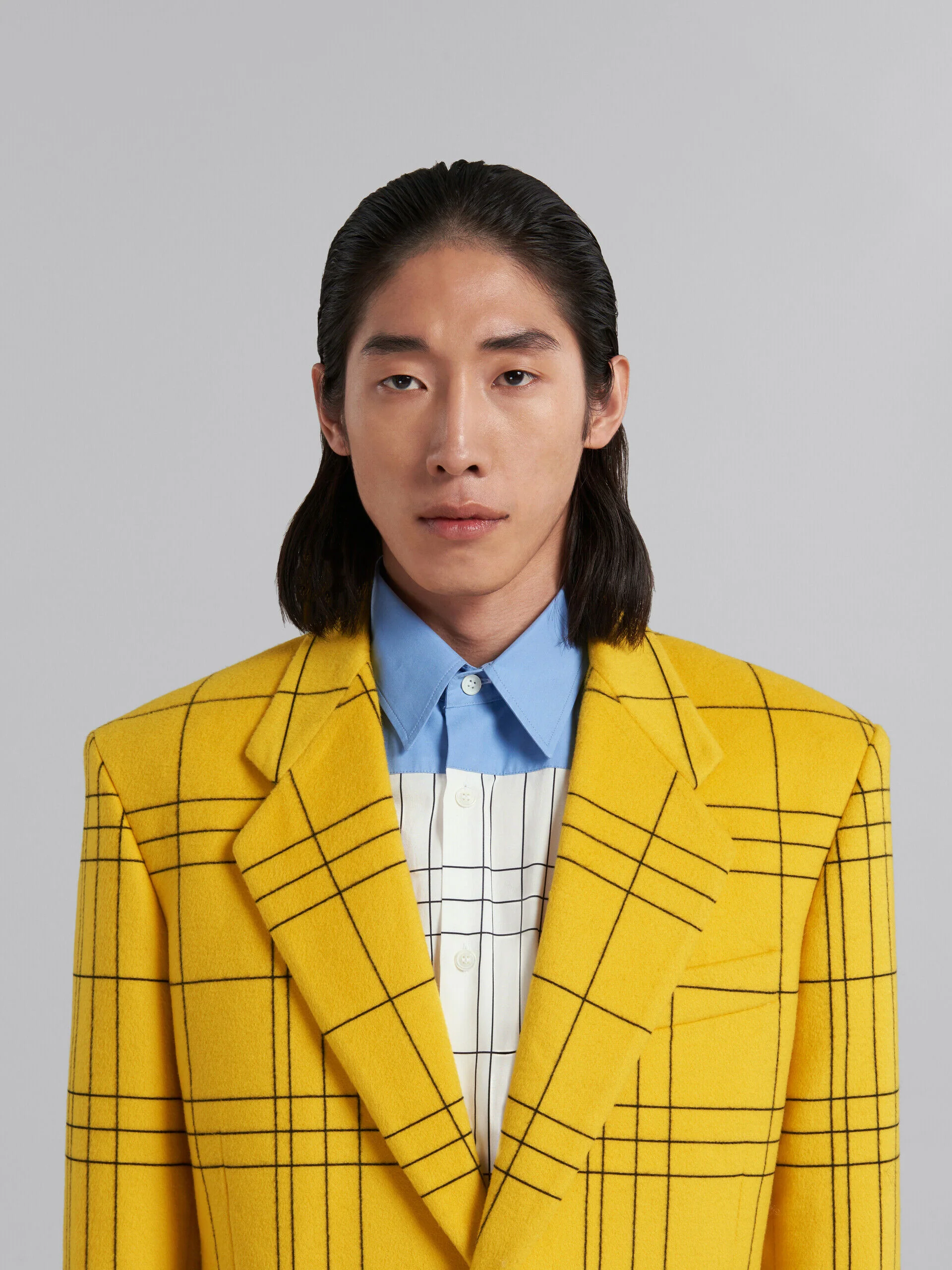 MARNI MEN'S YELLOW PLAID TAILORED BLAZER - Image 4