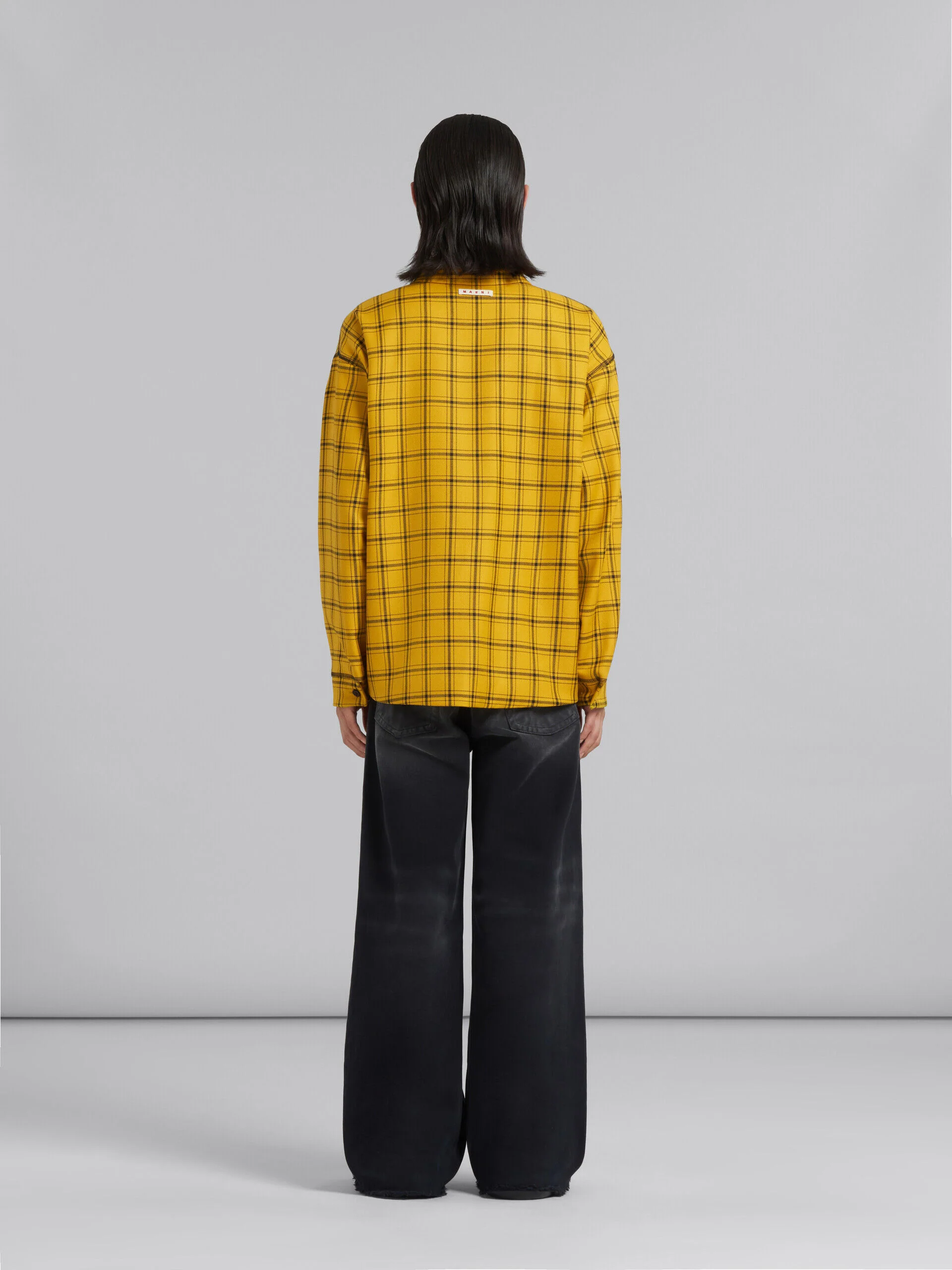 MARNI MEN'S YELLOW PLAID ZIP-UP JACKET - Image 3