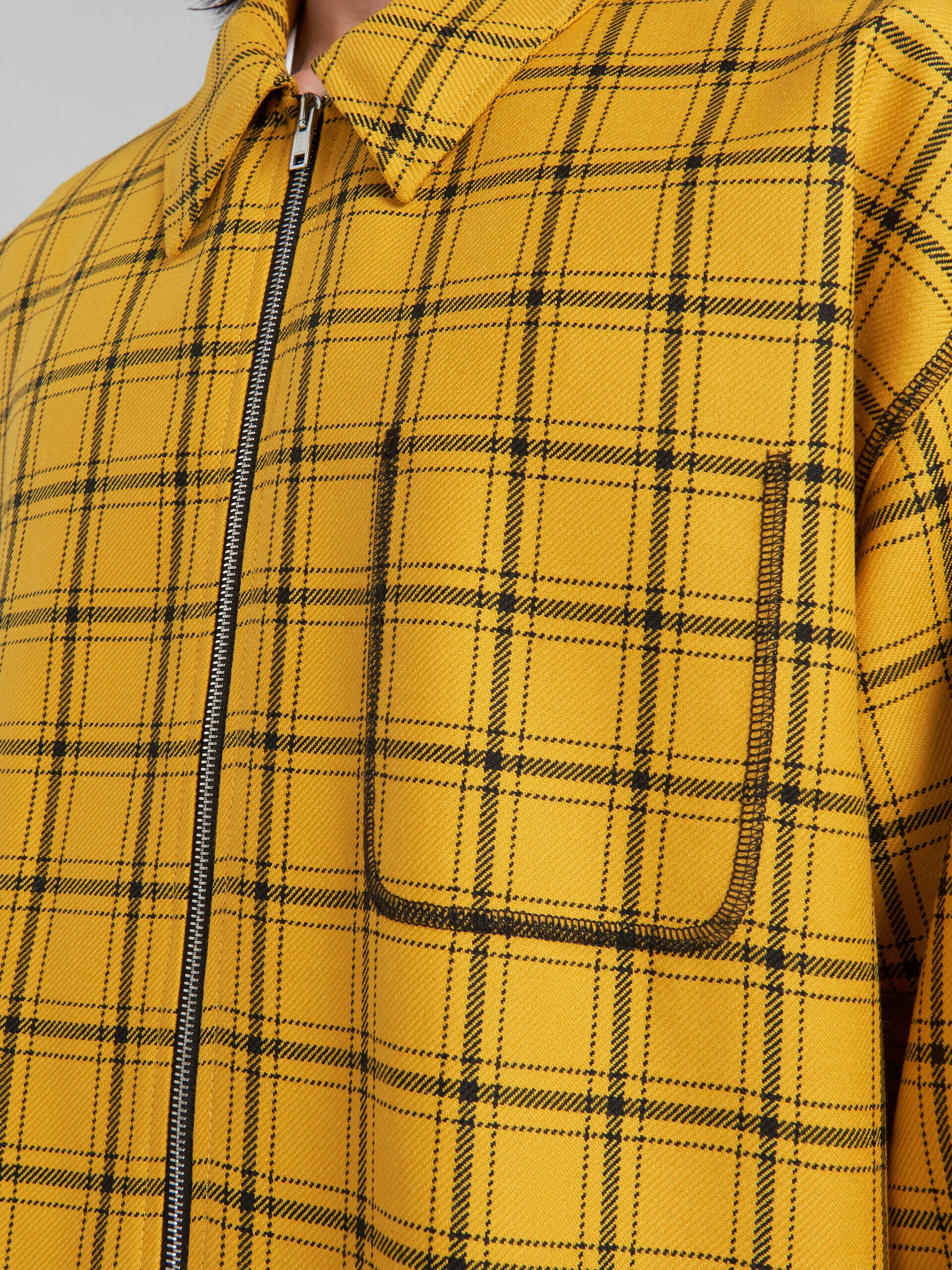 MARNI MEN'S YELLOW PLAID ZIP-UP JACKET - Image 5