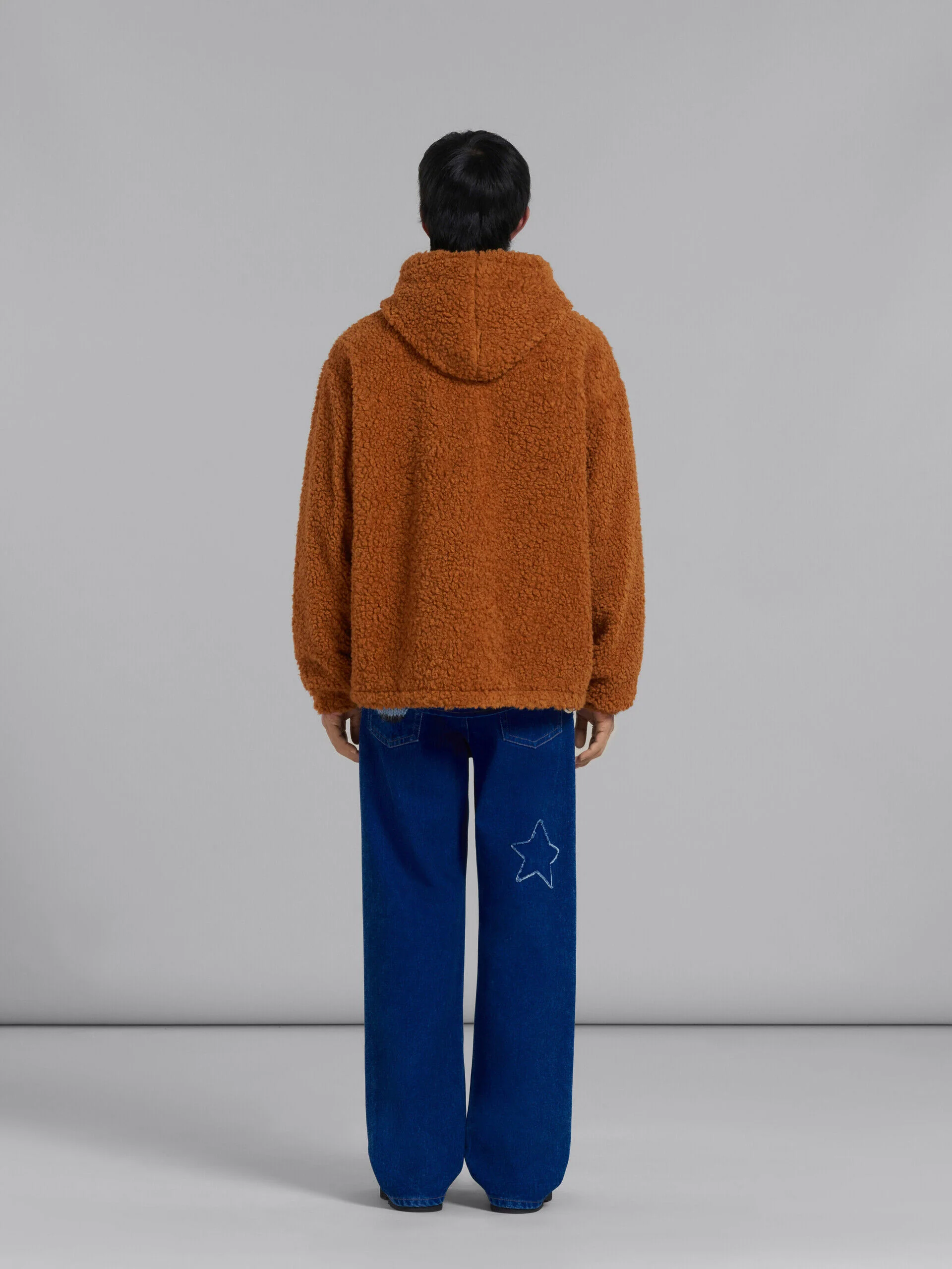 MARNI MEN'S RUST SHEARLING HOODED JACKET - Image 3