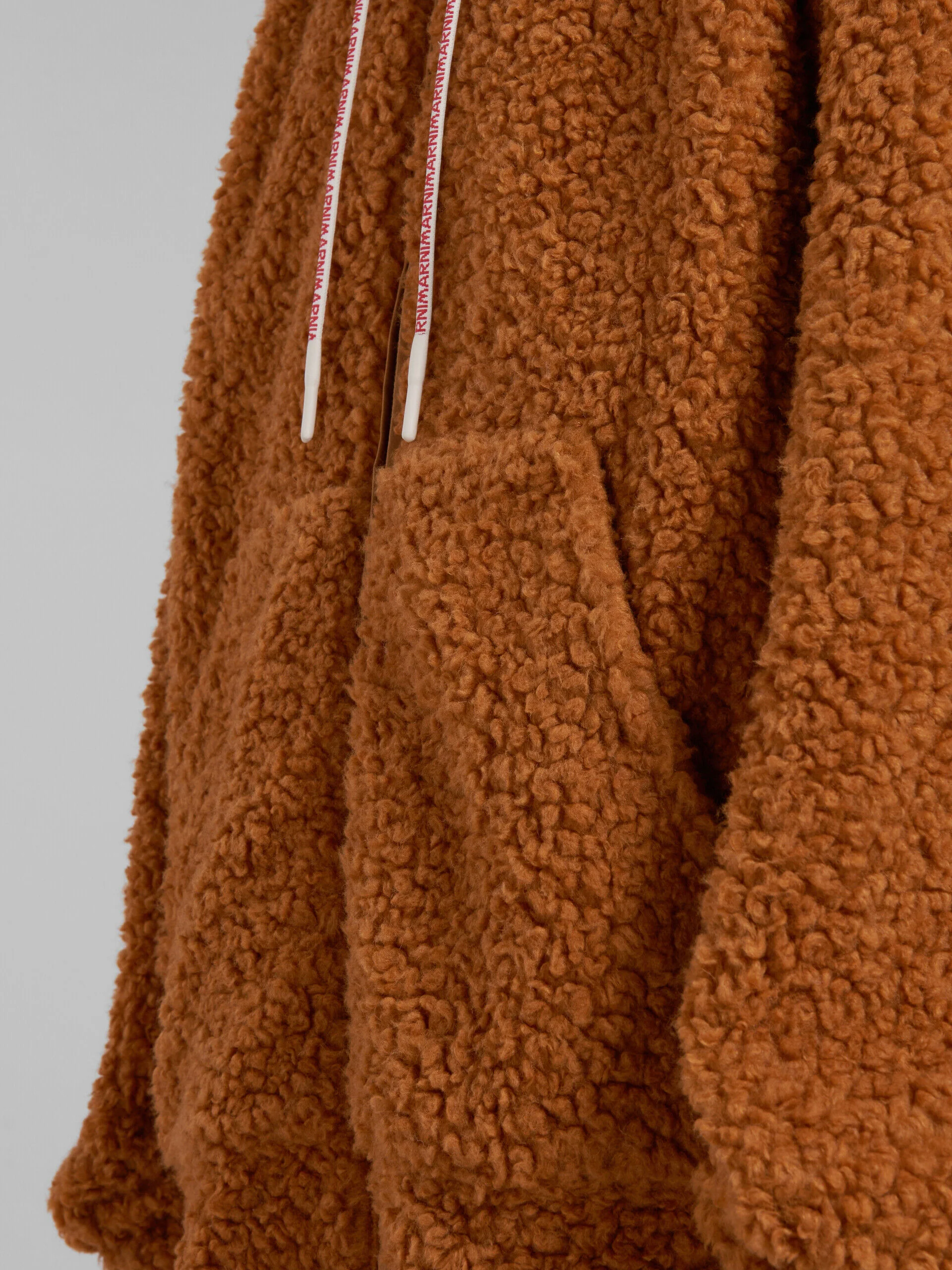 MARNI MEN'S RUST SHEARLING HOODED JACKET - Image 5