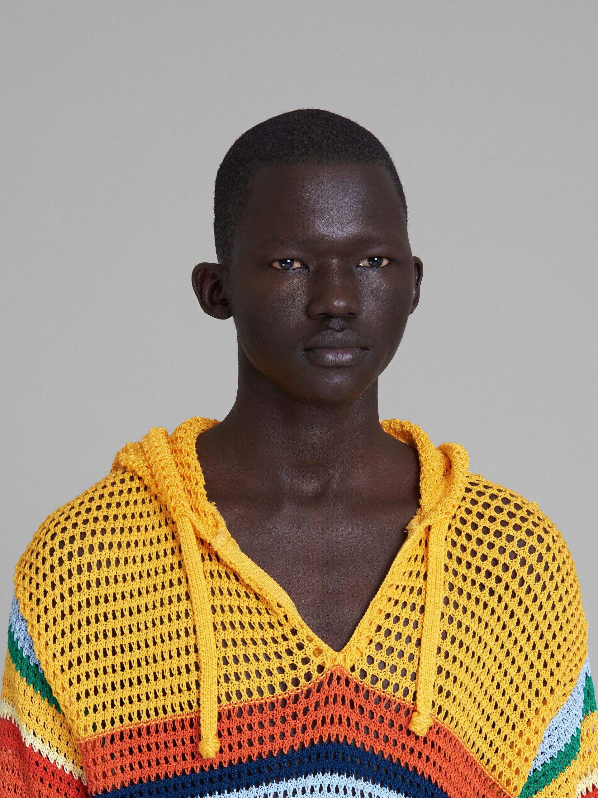 MARNI MEN'S MULTICOLOR STRIPED KNIT HOODIE SWEATER - Image 4