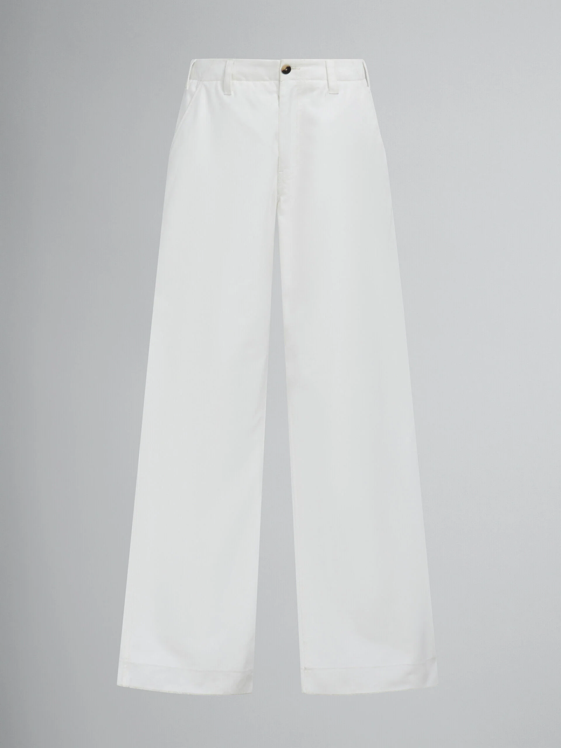 MARNI MEN'S LILY WHITE WIDE-LEG TROUSERS
