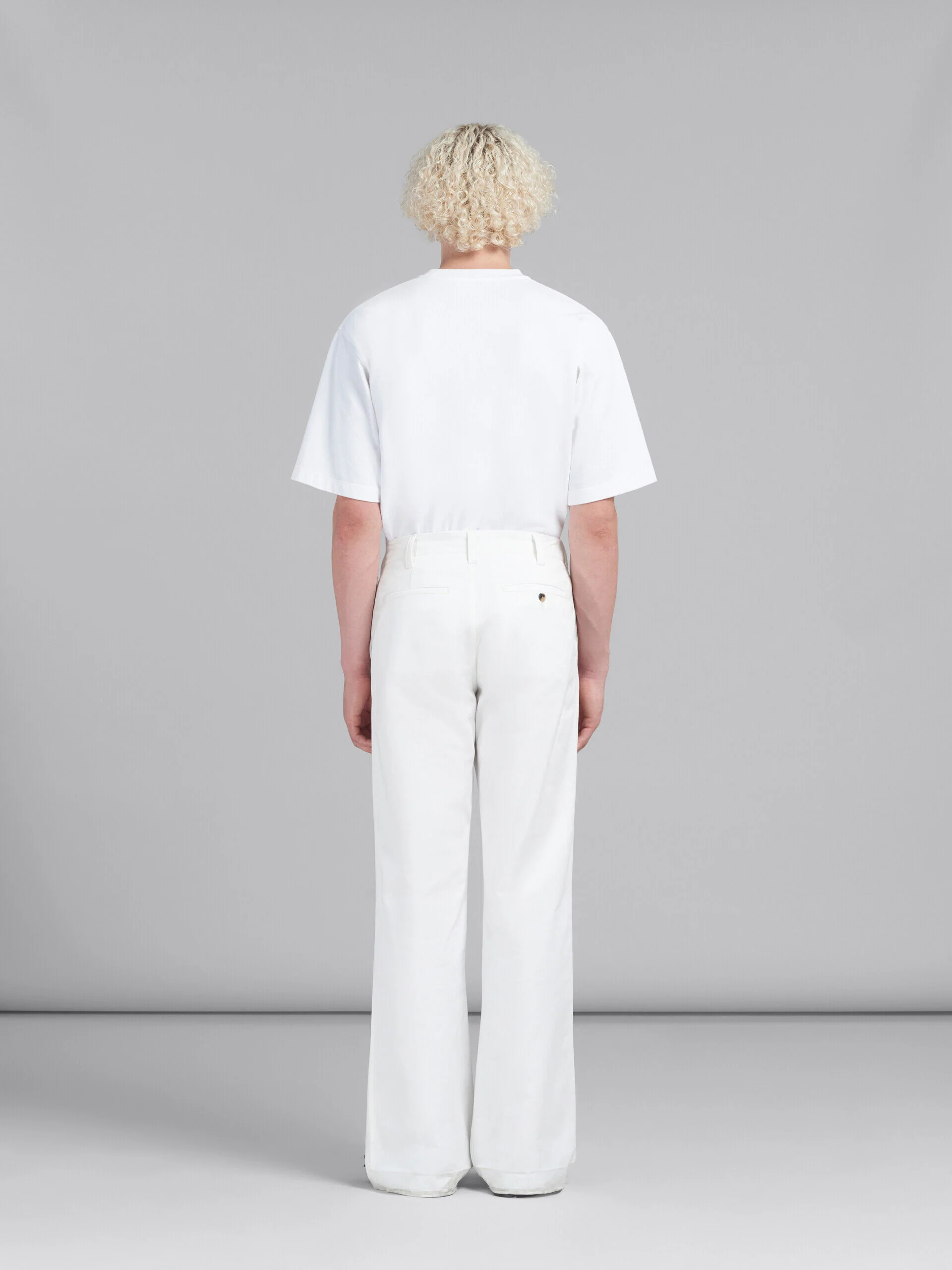 MARNI MEN'S LILY WHITE WIDE-LEG TROUSERS - Image 3