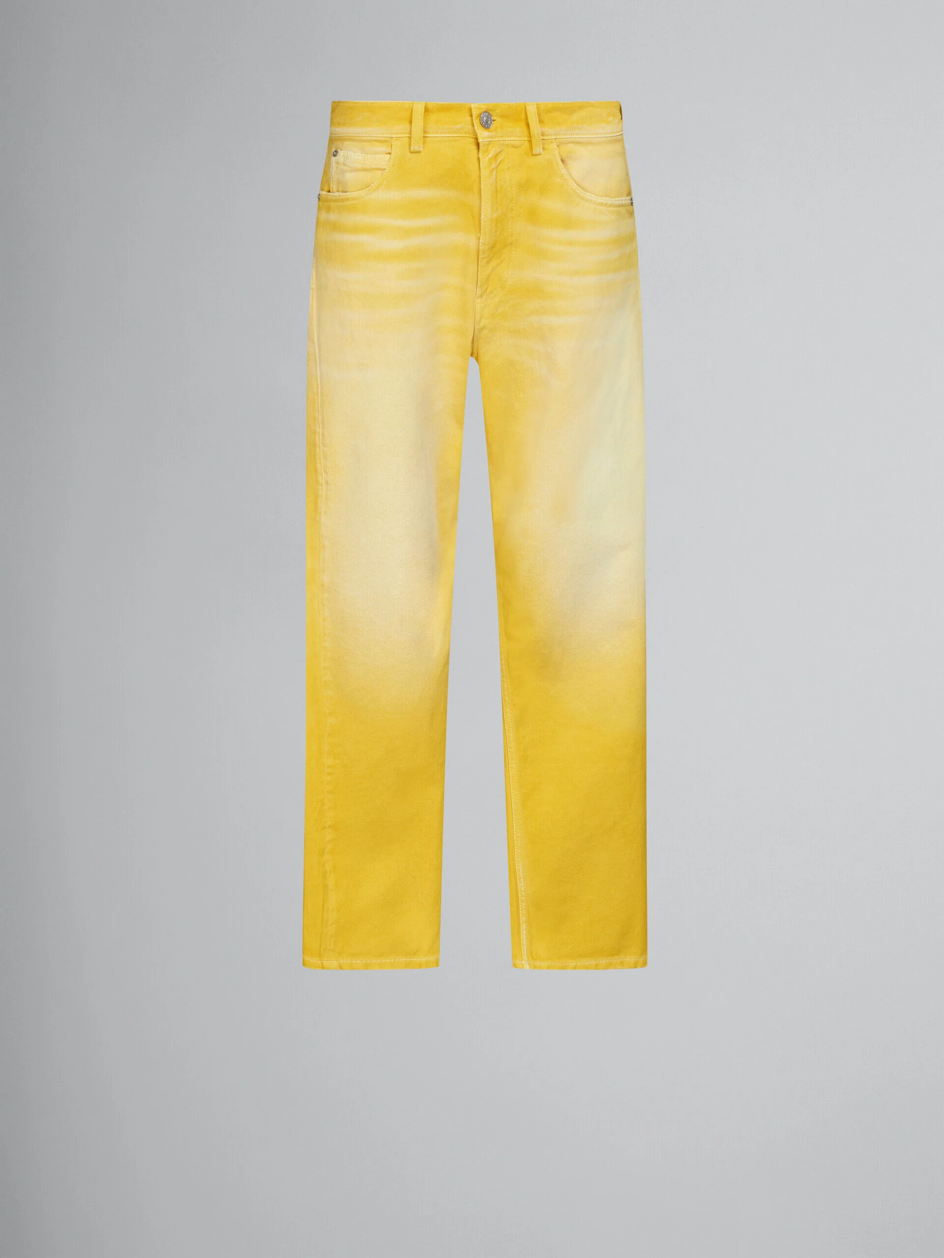 MARNI MEN'S YELLOW STRAIGHT-LEG TROUSERS
