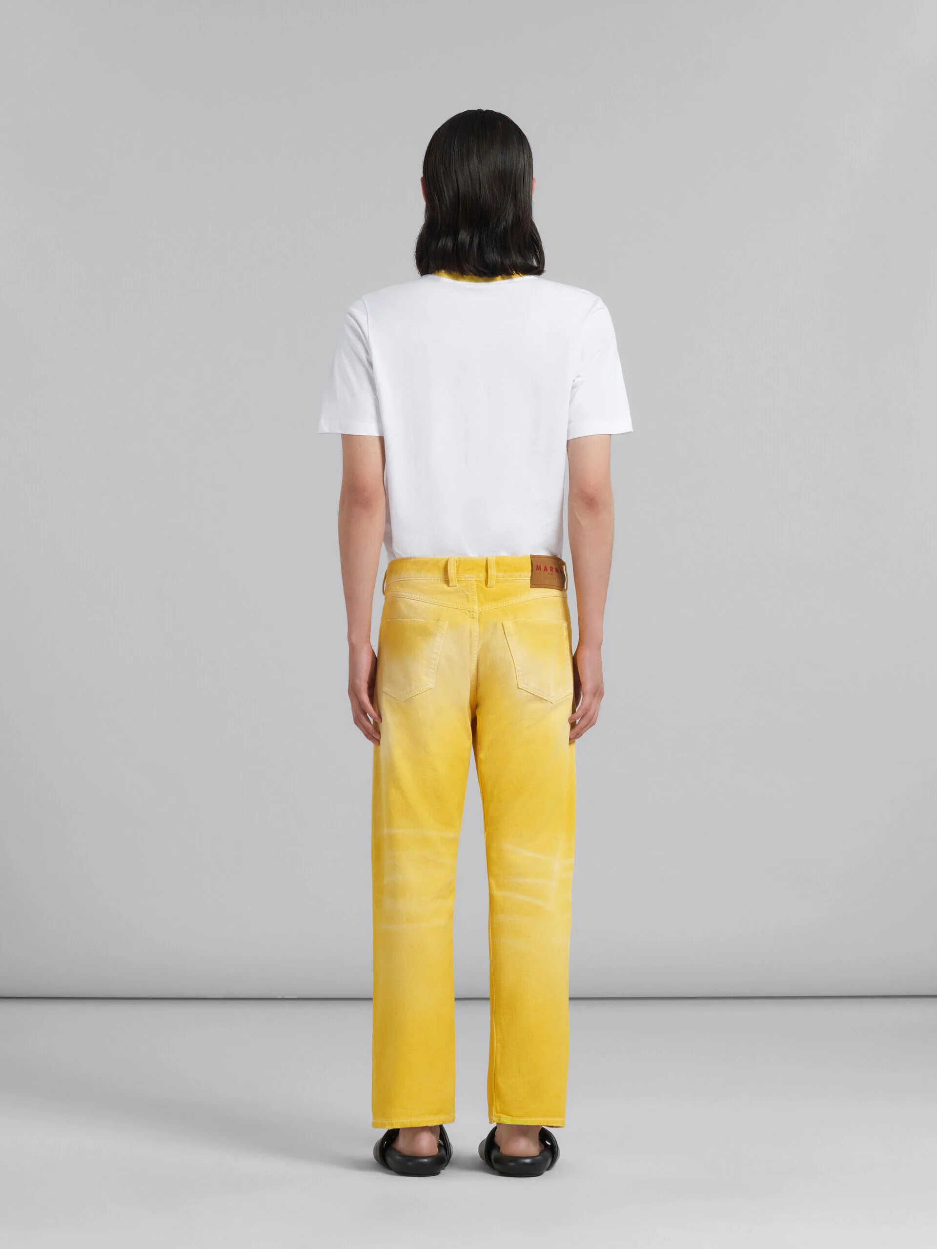 MARNI MEN'S YELLOW STRAIGHT-LEG TROUSERS - Image 3