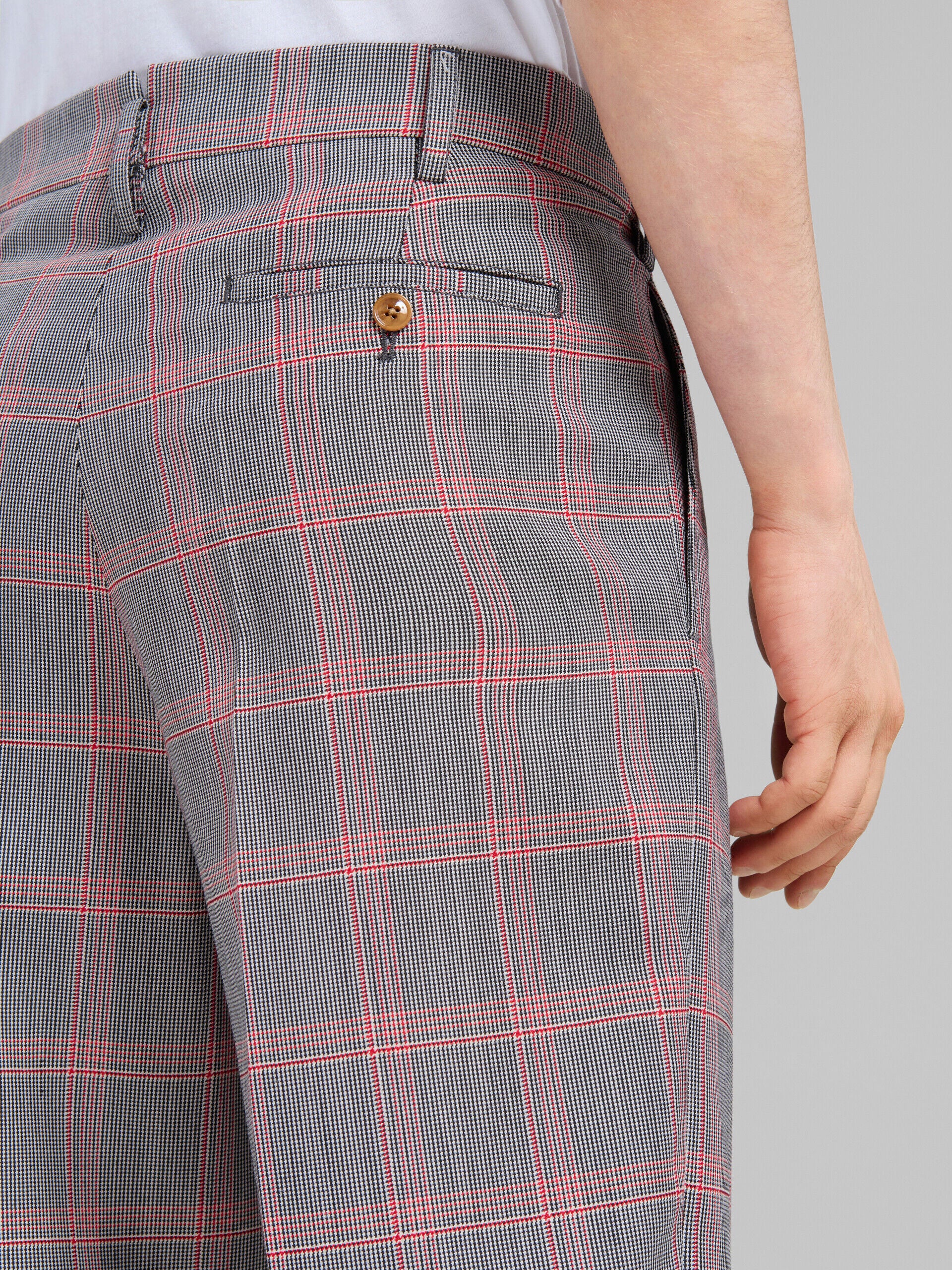 MARNI MEN'S GRAY PLAID WIDE-LEG TROUSERS - Image 4