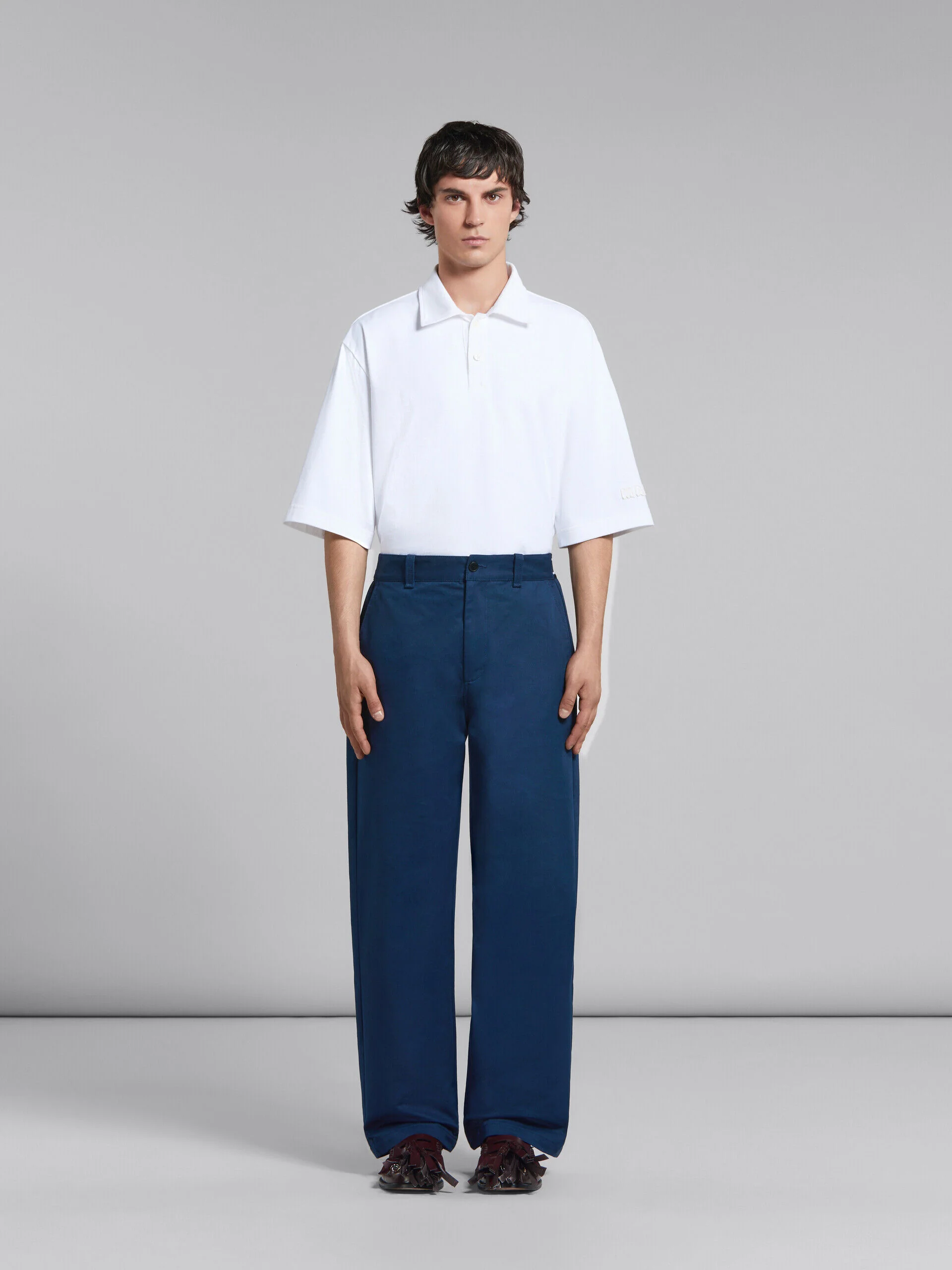 MARNI MEN'S NAVY WIDE-LEG TROUSERS - Image 2