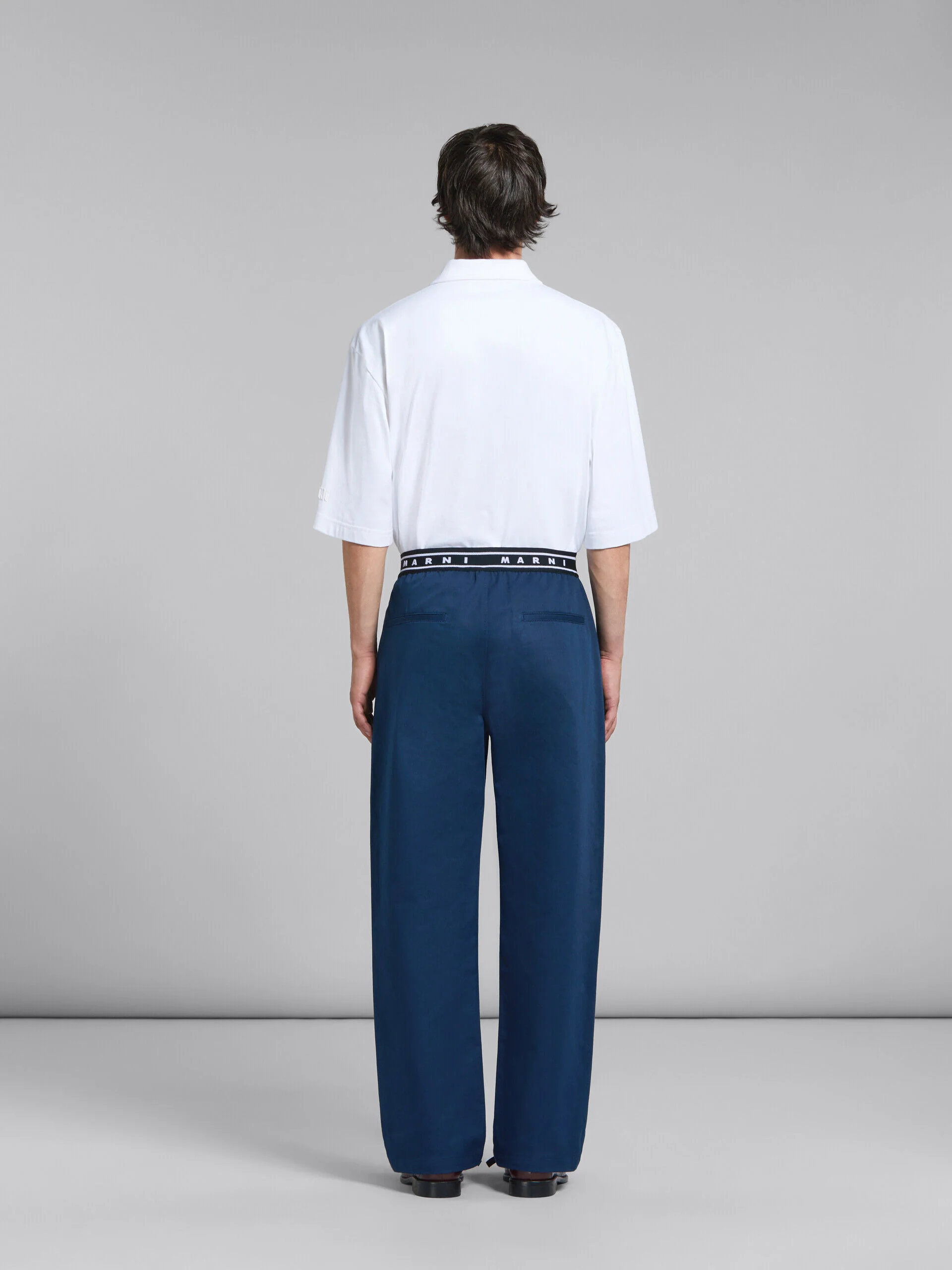 MARNI MEN'S NAVY WIDE-LEG TROUSERS - Image 3