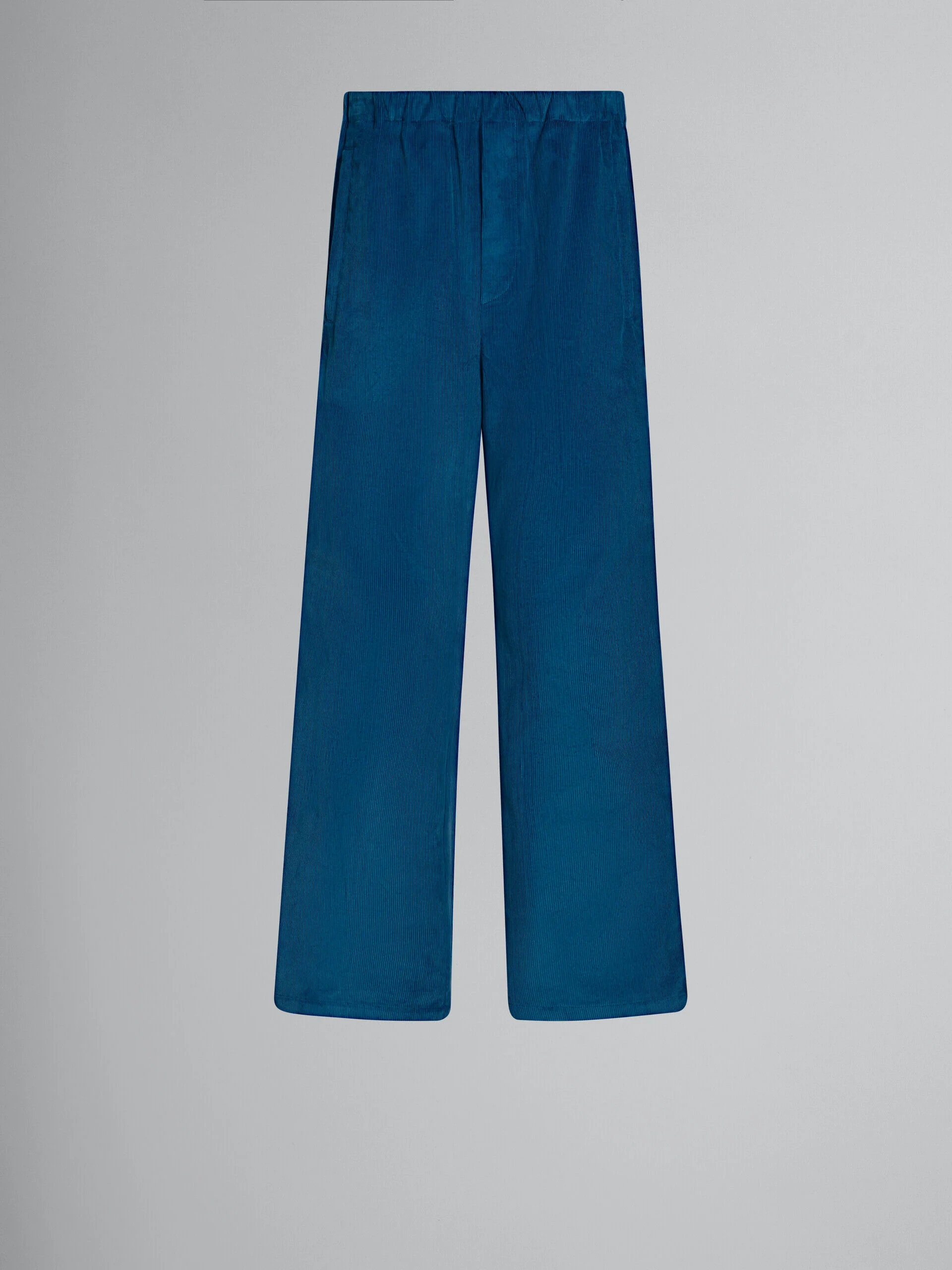 MARNI MEN'S DARK BLUE WIDE-LEG TROUSERS