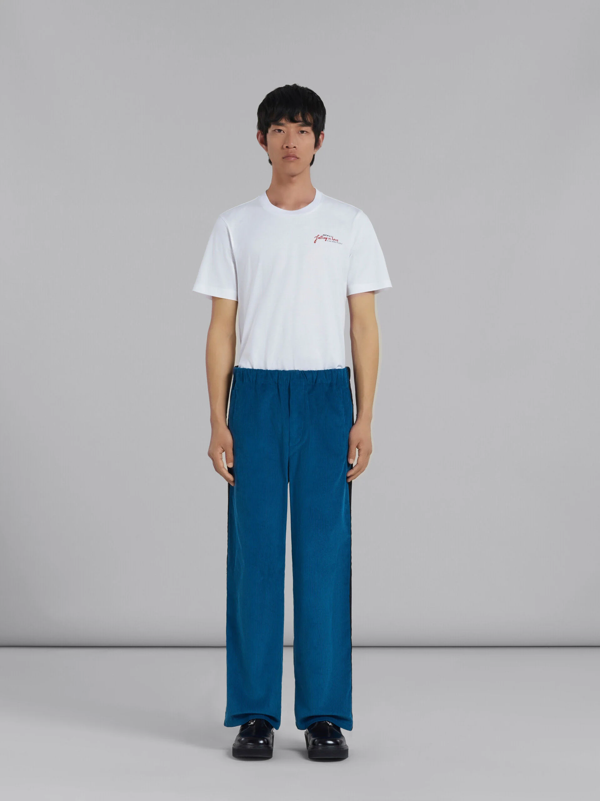 MARNI MEN'S DARK BLUE WIDE-LEG TROUSERS - Image 2