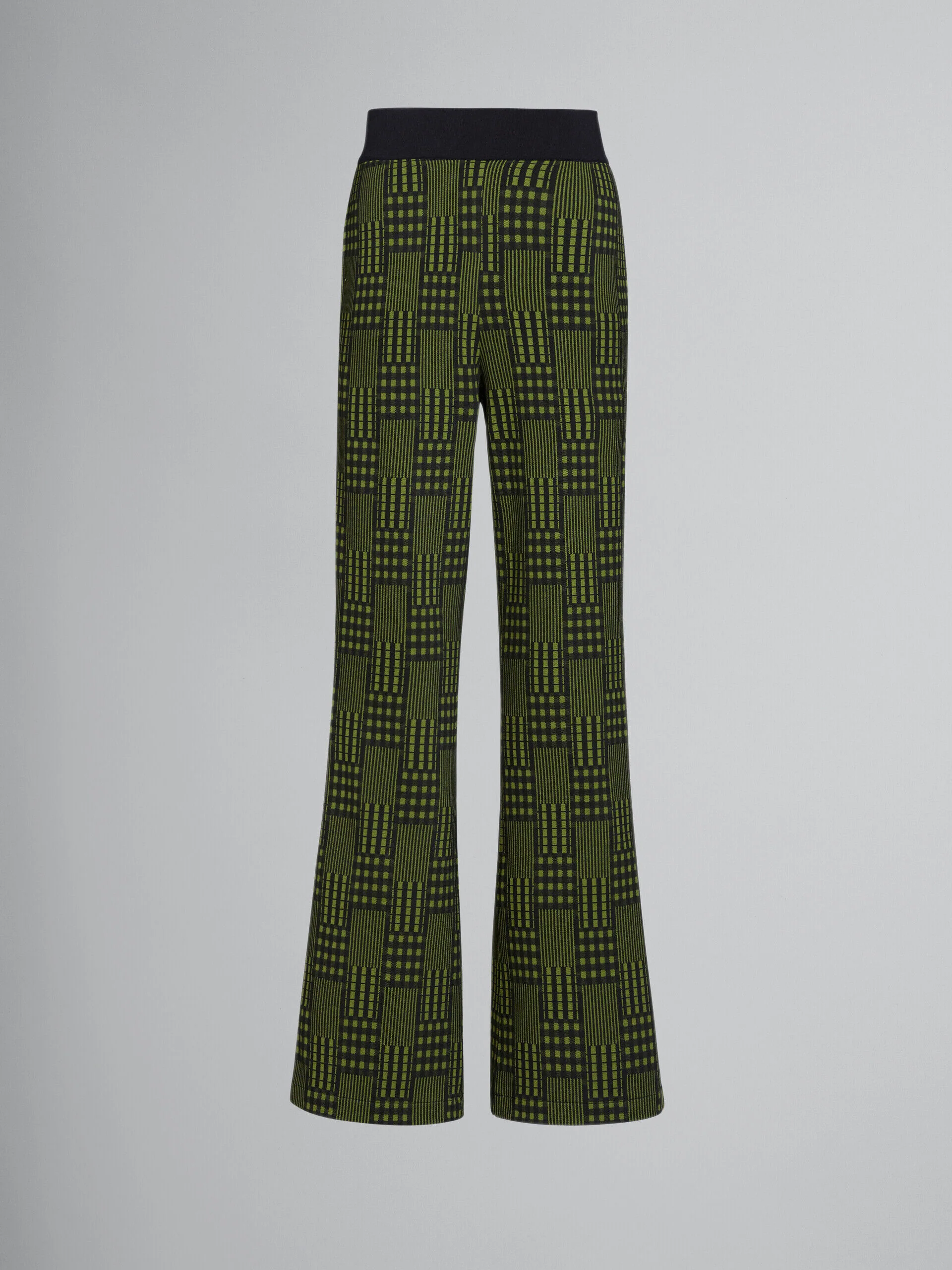 MARNI MEN'S GREEN PATTERNED WIDE-LEG TROUSERS