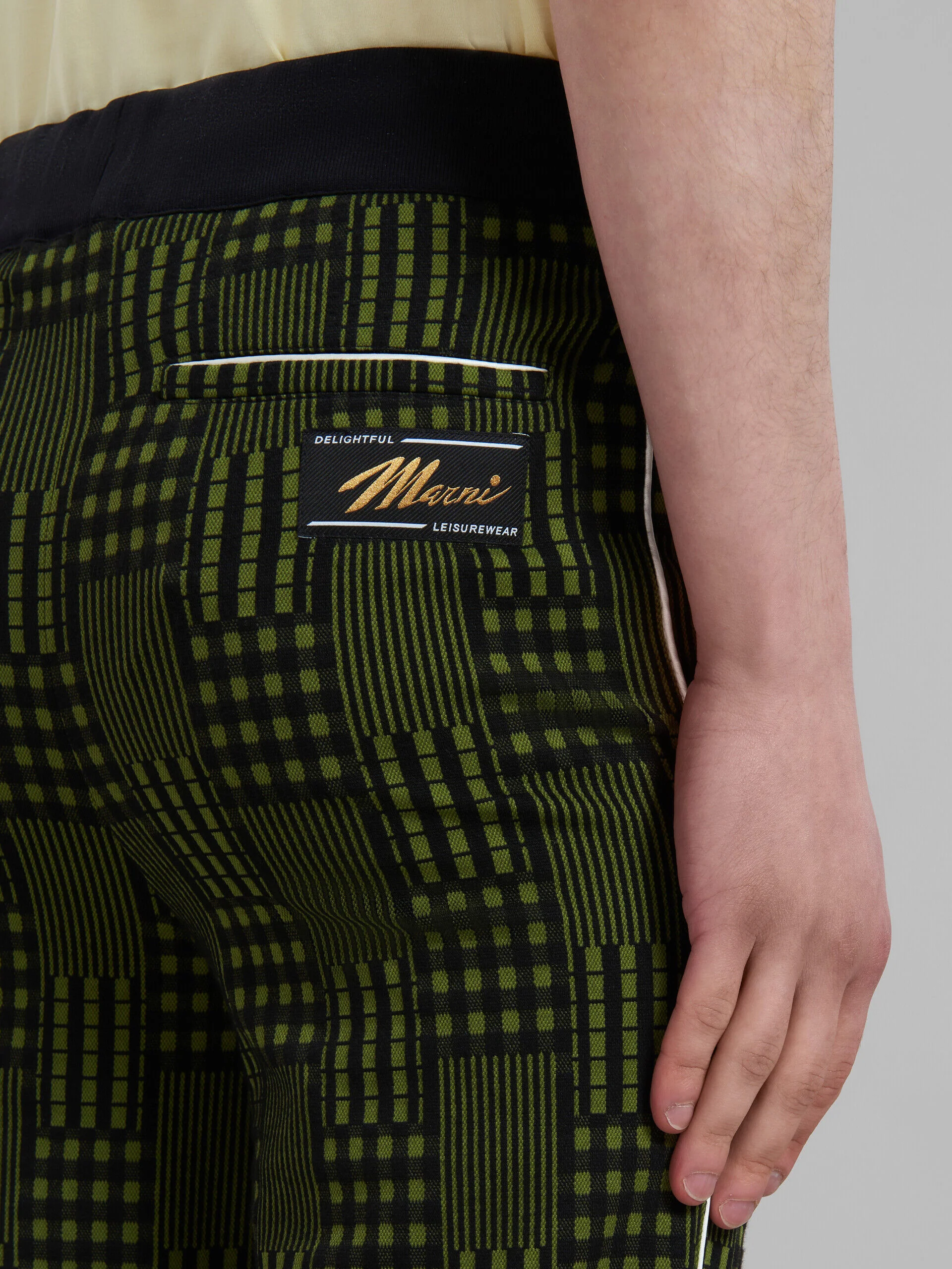 MARNI MEN'S GREEN PATTERNED WIDE-LEG TROUSERS - Image 4