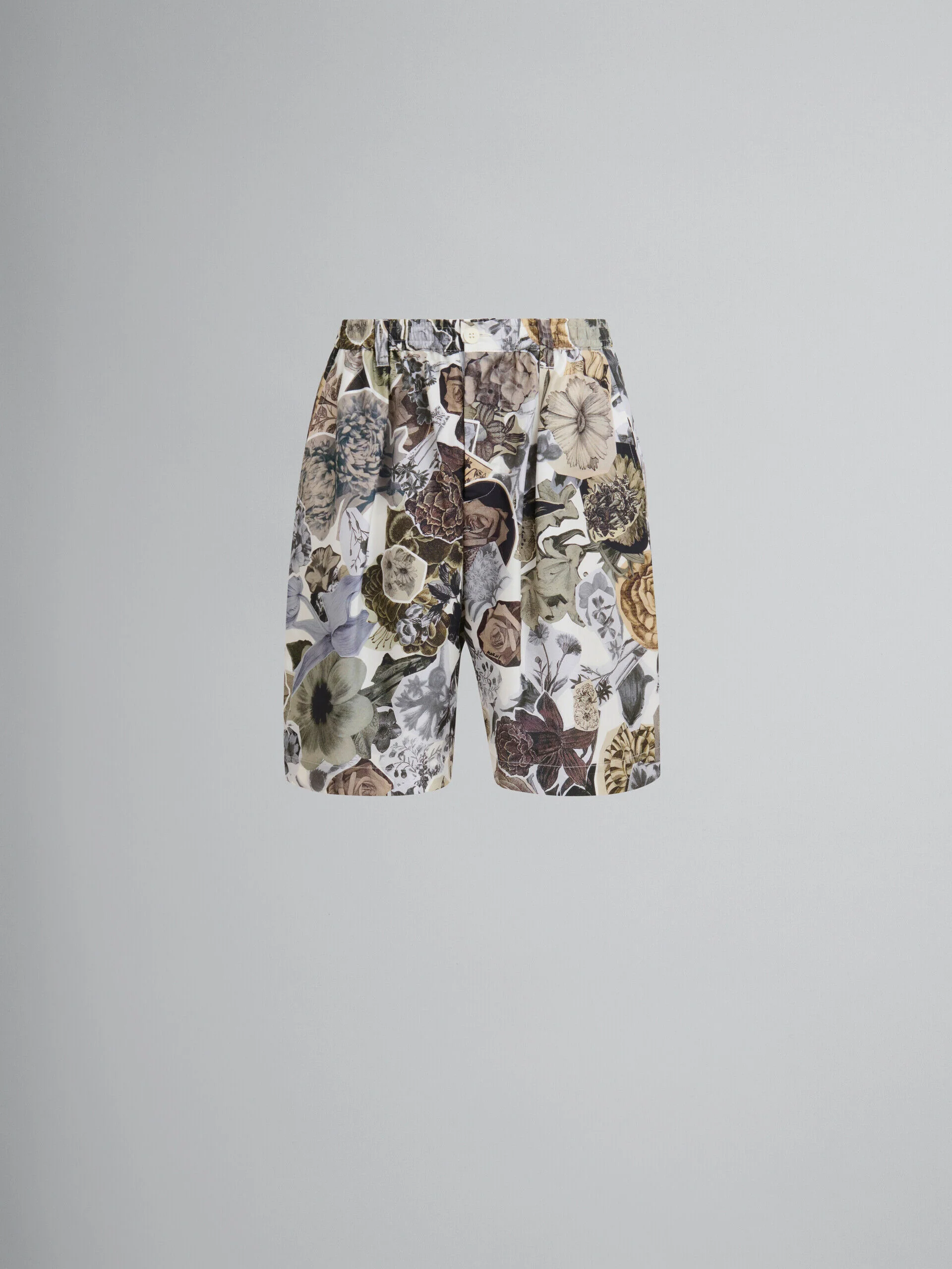 MARNI MEN'S FLORAL PRINT TAILORED SHORTS