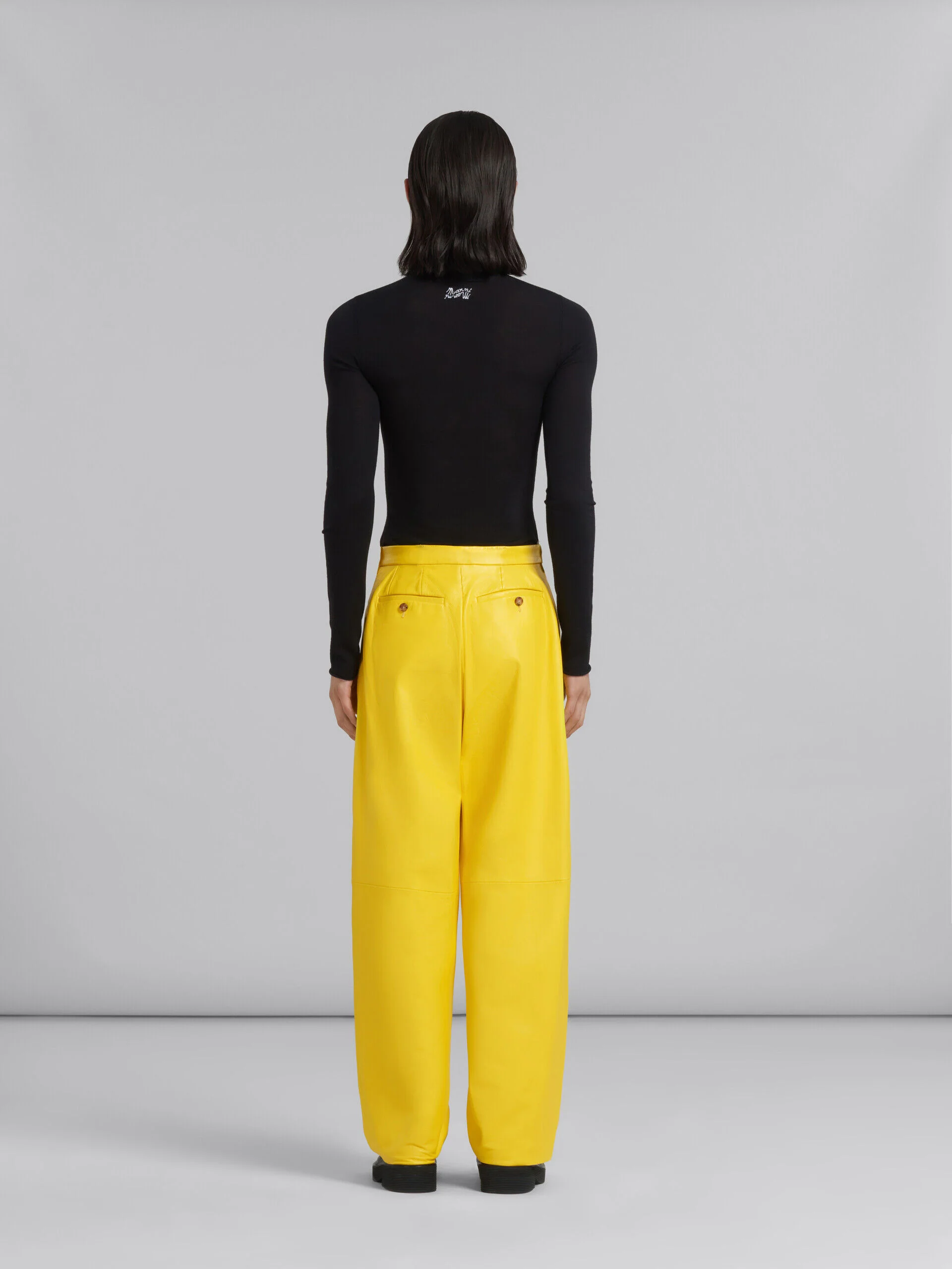 MARNI MEN'S YELLOW WIDE-LEG TROUSERS - Image 3