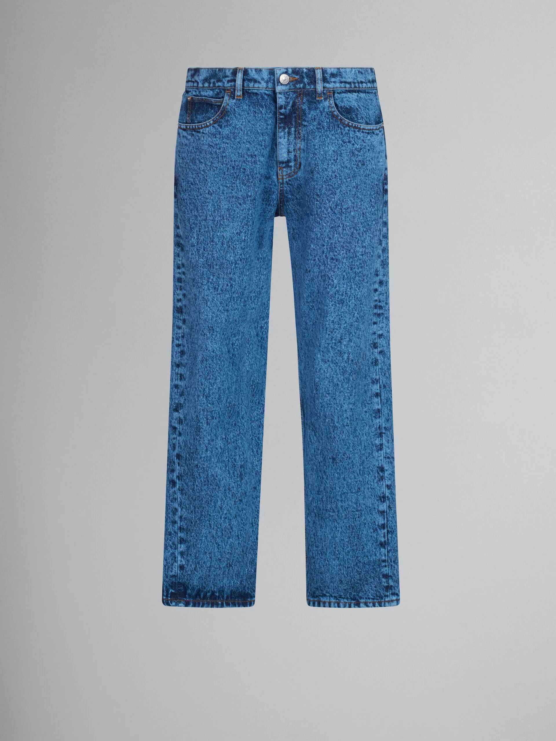 MARNI MEN'S BLUE STRAIGHT-LEG DENIM TROUSERS