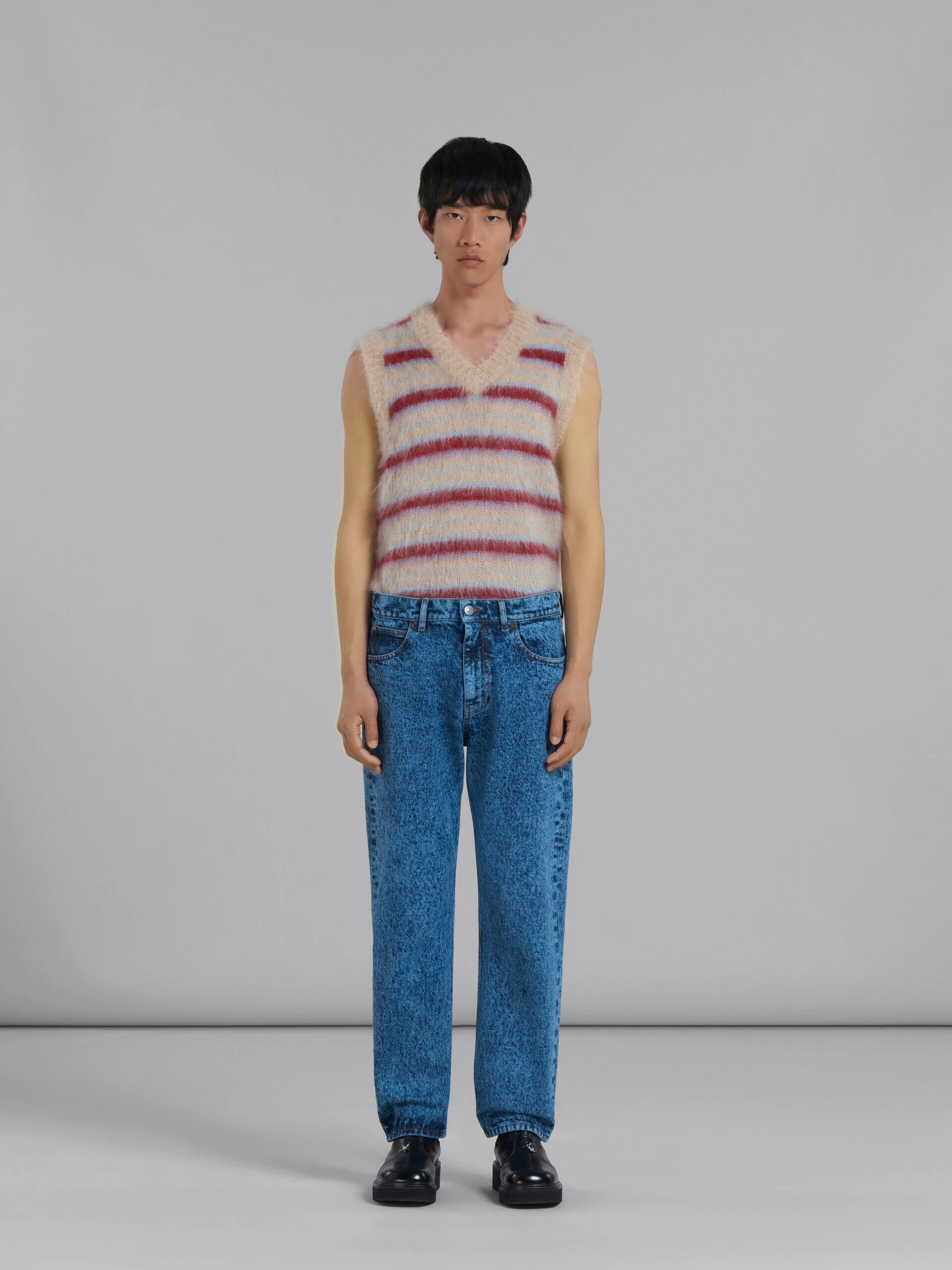 MARNI MEN'S BLUE STRAIGHT-LEG DENIM TROUSERS - Image 2