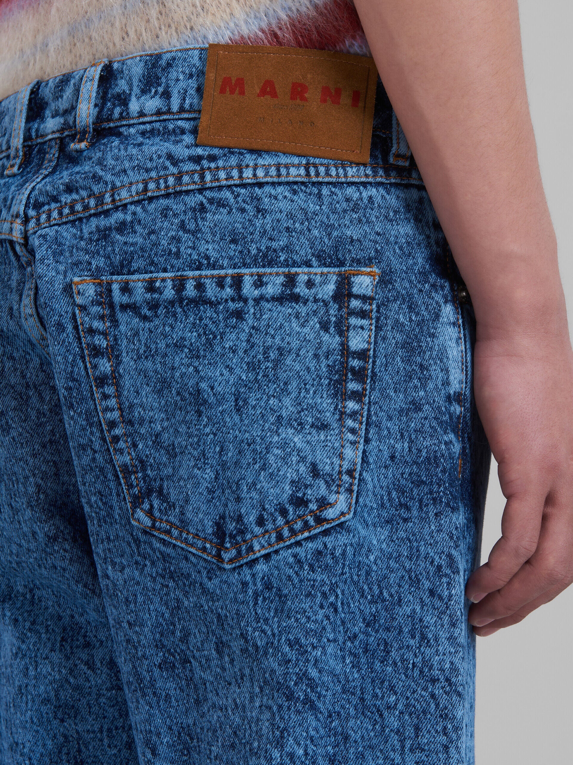 MARNI MEN'S BLUE STRAIGHT-LEG DENIM TROUSERS - Image 4