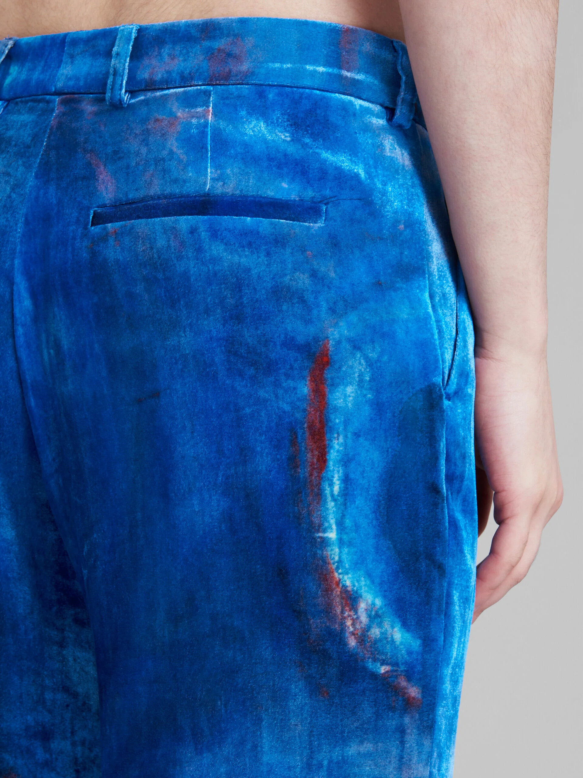 MARNI MEN'S COBALT WIDE-LEG ABSTRACT PRINT TROUSERS - Image 4