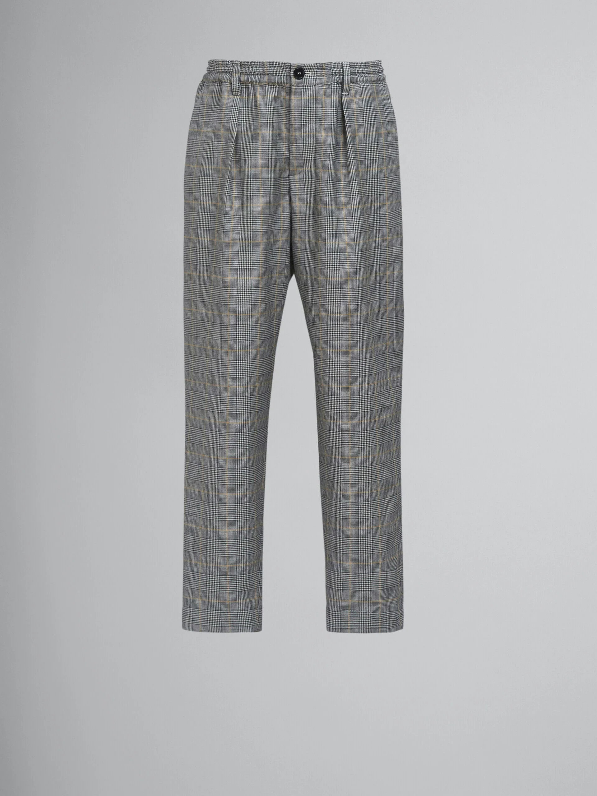 MARNI MEN'S GRAY PLAID PLEATED TROUSERS