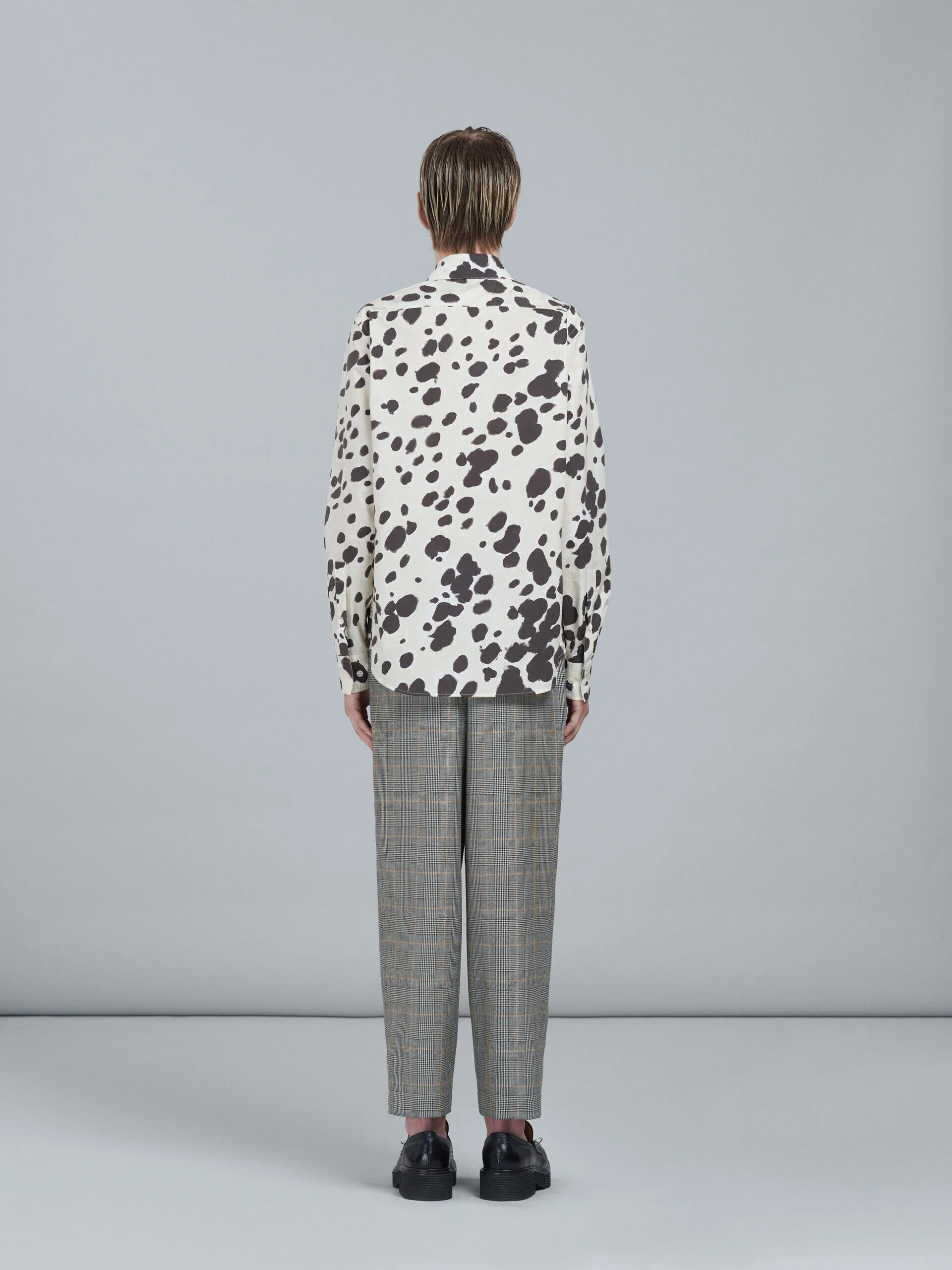 MARNI MEN'S GRAY PLAID PLEATED TROUSERS - Image 3