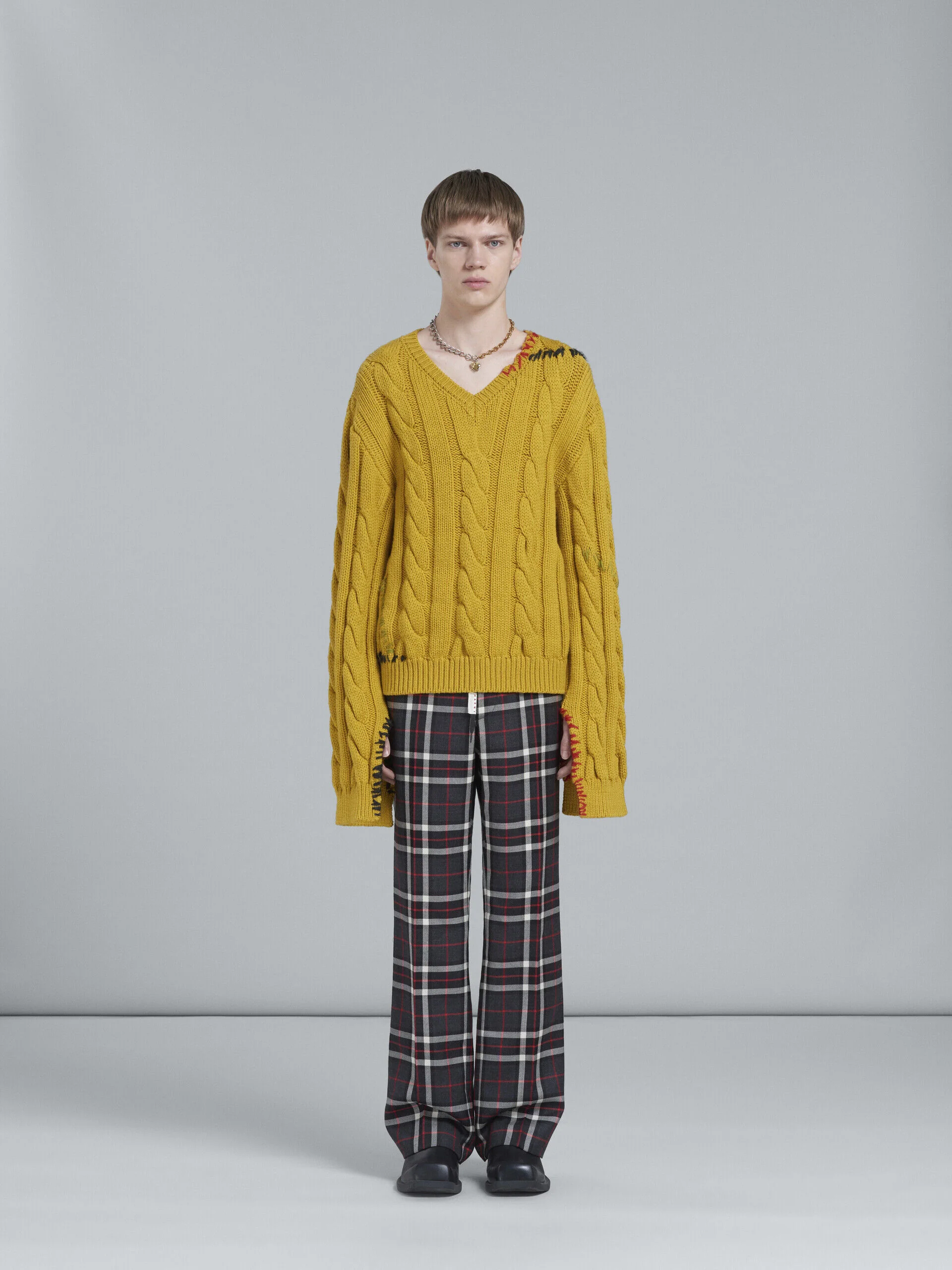 MARNI MEN'S PLAID STRAIGHT-LEG TROUSERS - Image 2