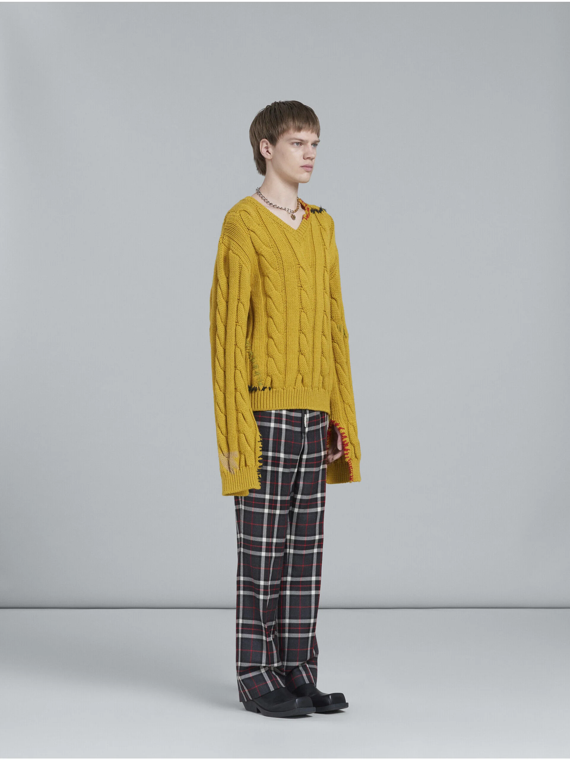 MARNI MEN'S PLAID STRAIGHT-LEG TROUSERS - Image 5