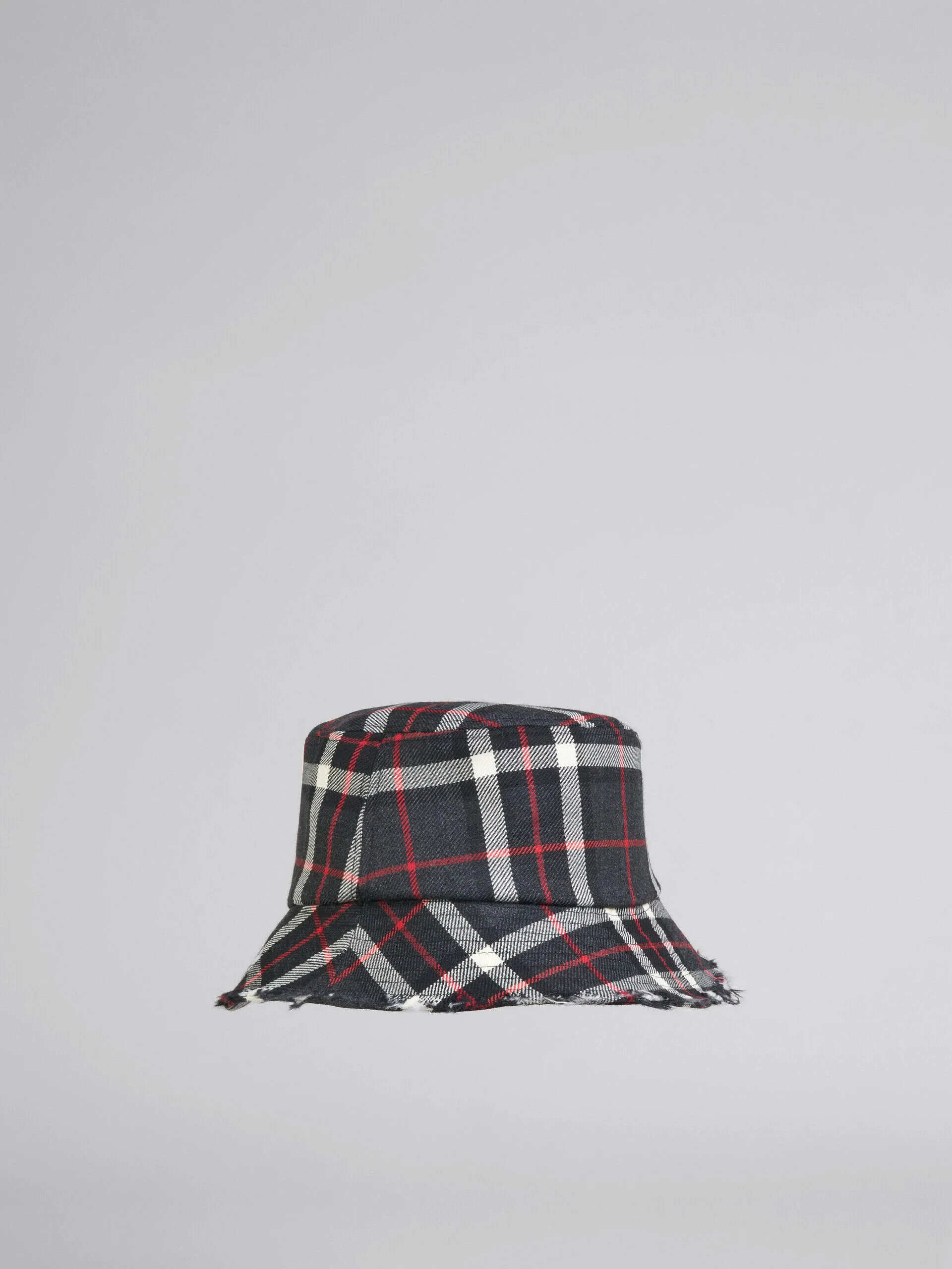 MARNI MEN'S PLAID BUCKET HAT WITH STITCHING DETAIL - Image 3