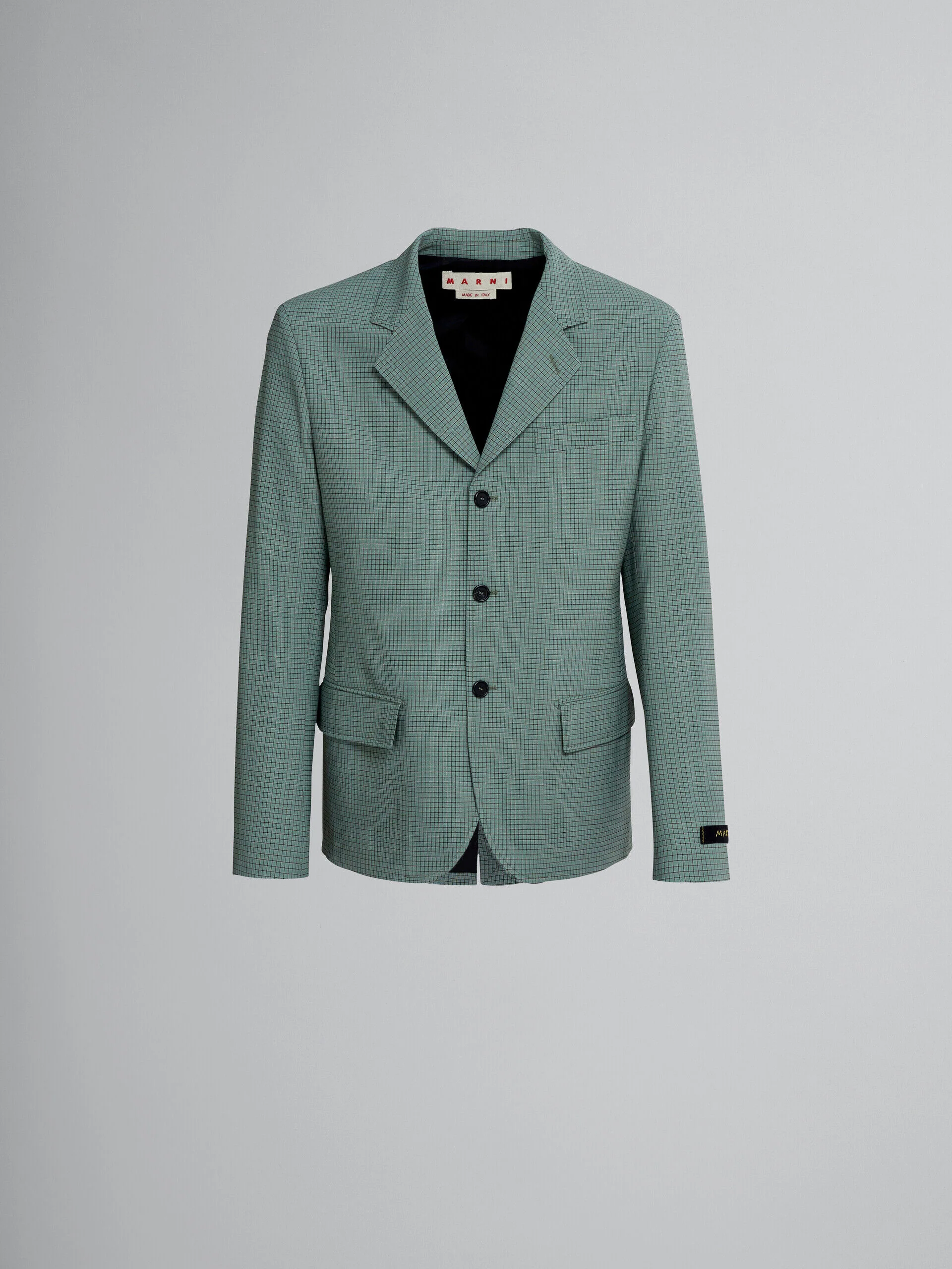 MARNI MEN'S SAGE CHECK THREE-BUTTON BLAZER