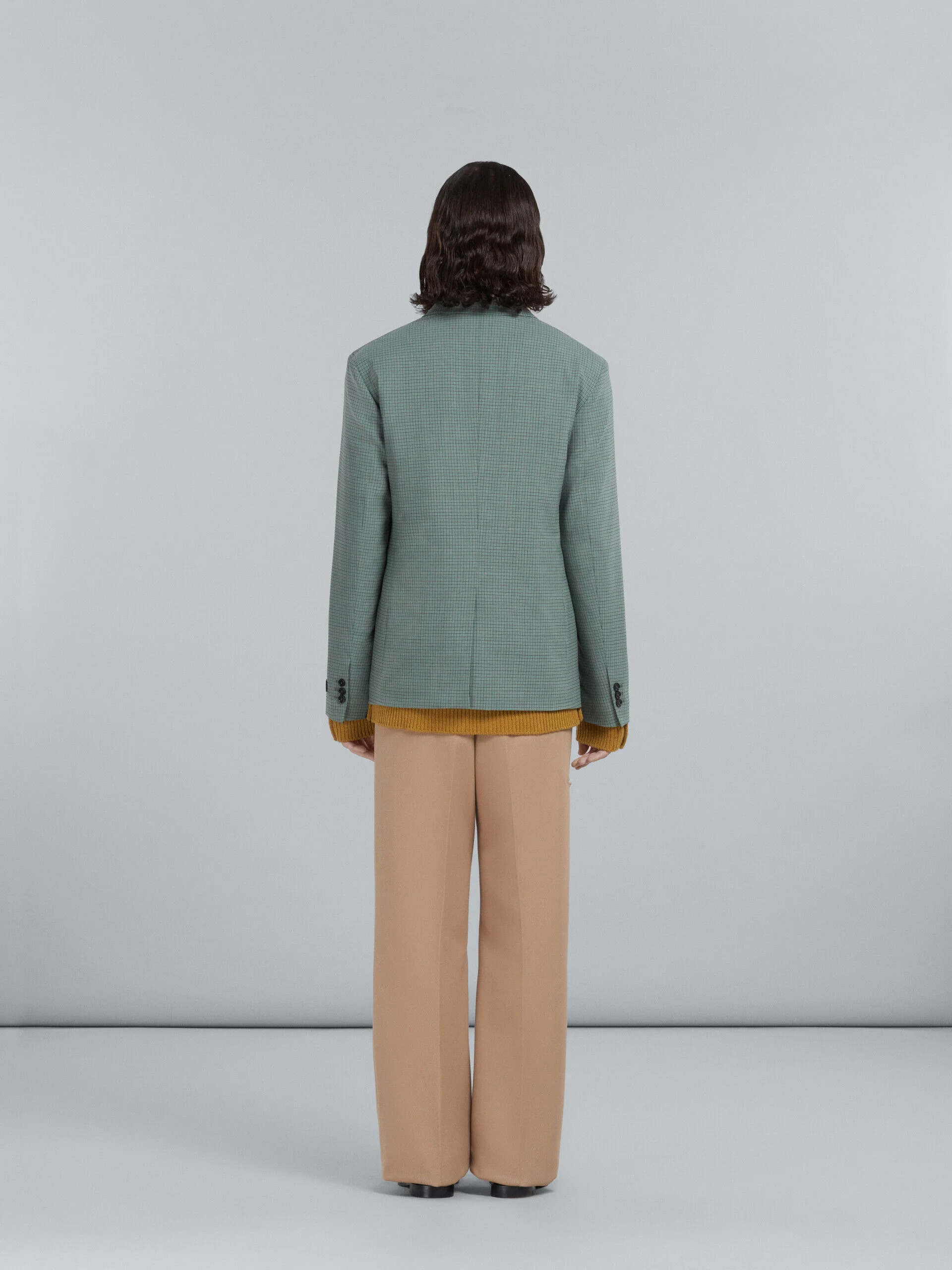 MARNI MEN'S SAGE CHECK THREE-BUTTON BLAZER - Image 3