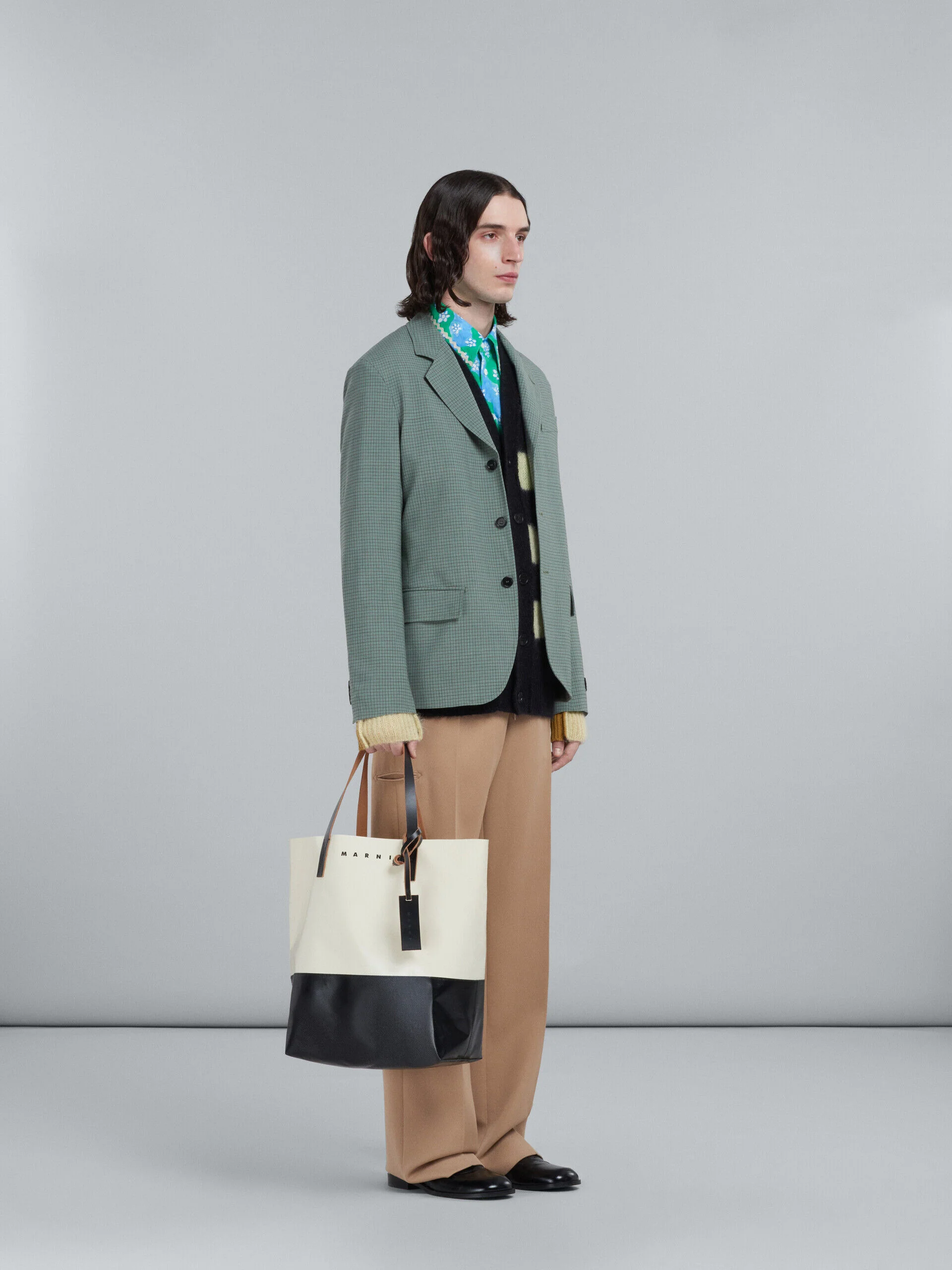 MARNI MEN'S SAGE CHECK THREE-BUTTON BLAZER - Image 6