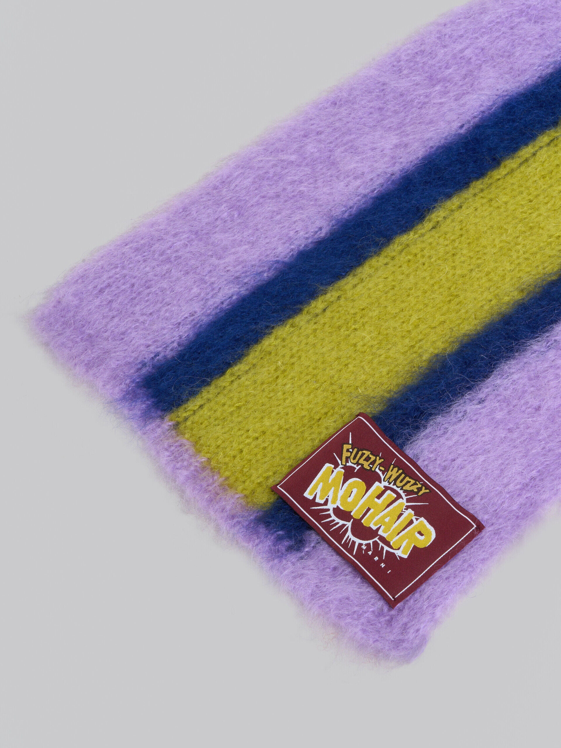 MARNI MEN'S LILAC AND YELLOW STRIPED SCARF - Image 4