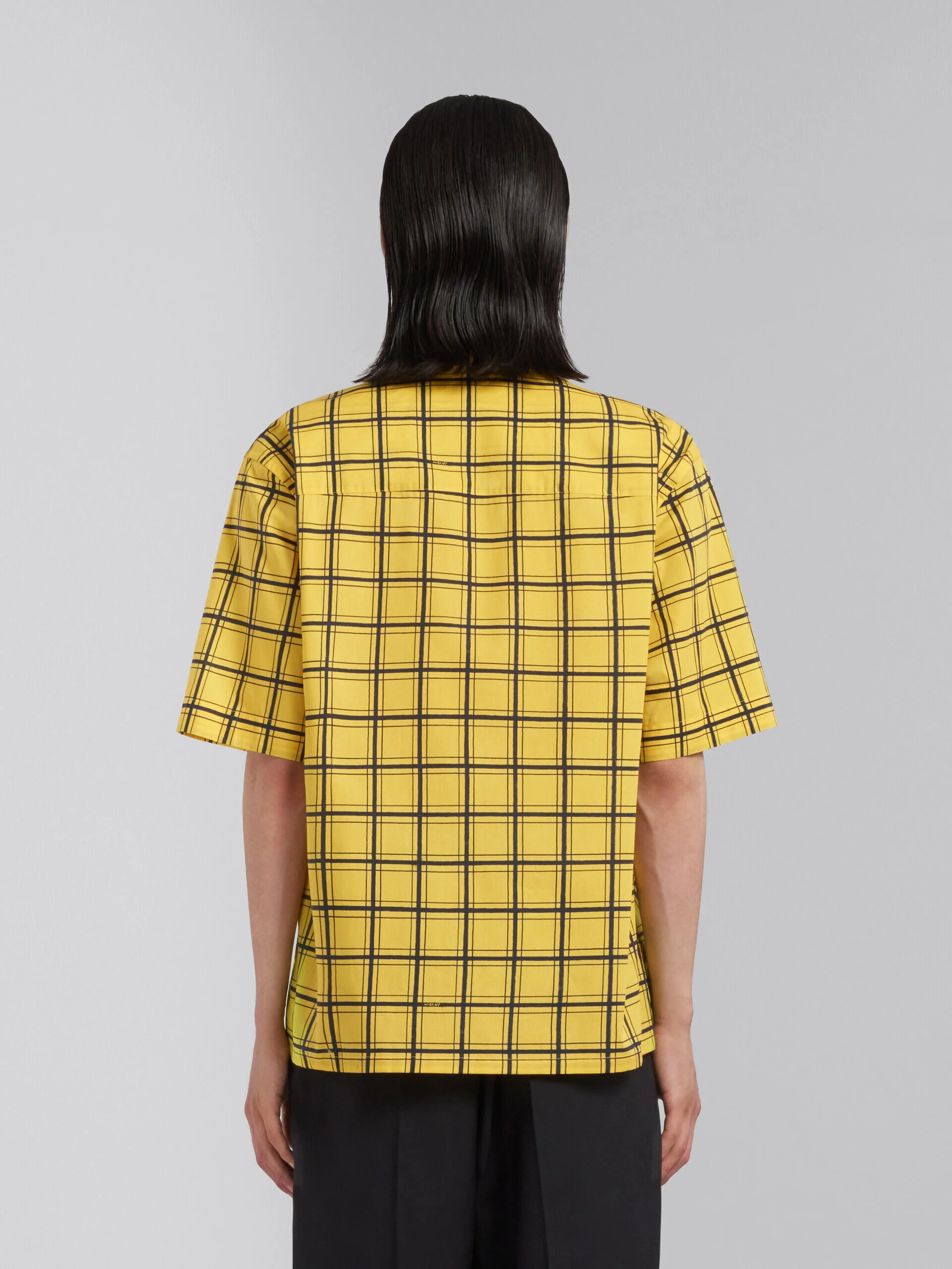 MARNI MEN'S YELLOW PLAID SHORT-SLEEVE SHIRT - Image 3