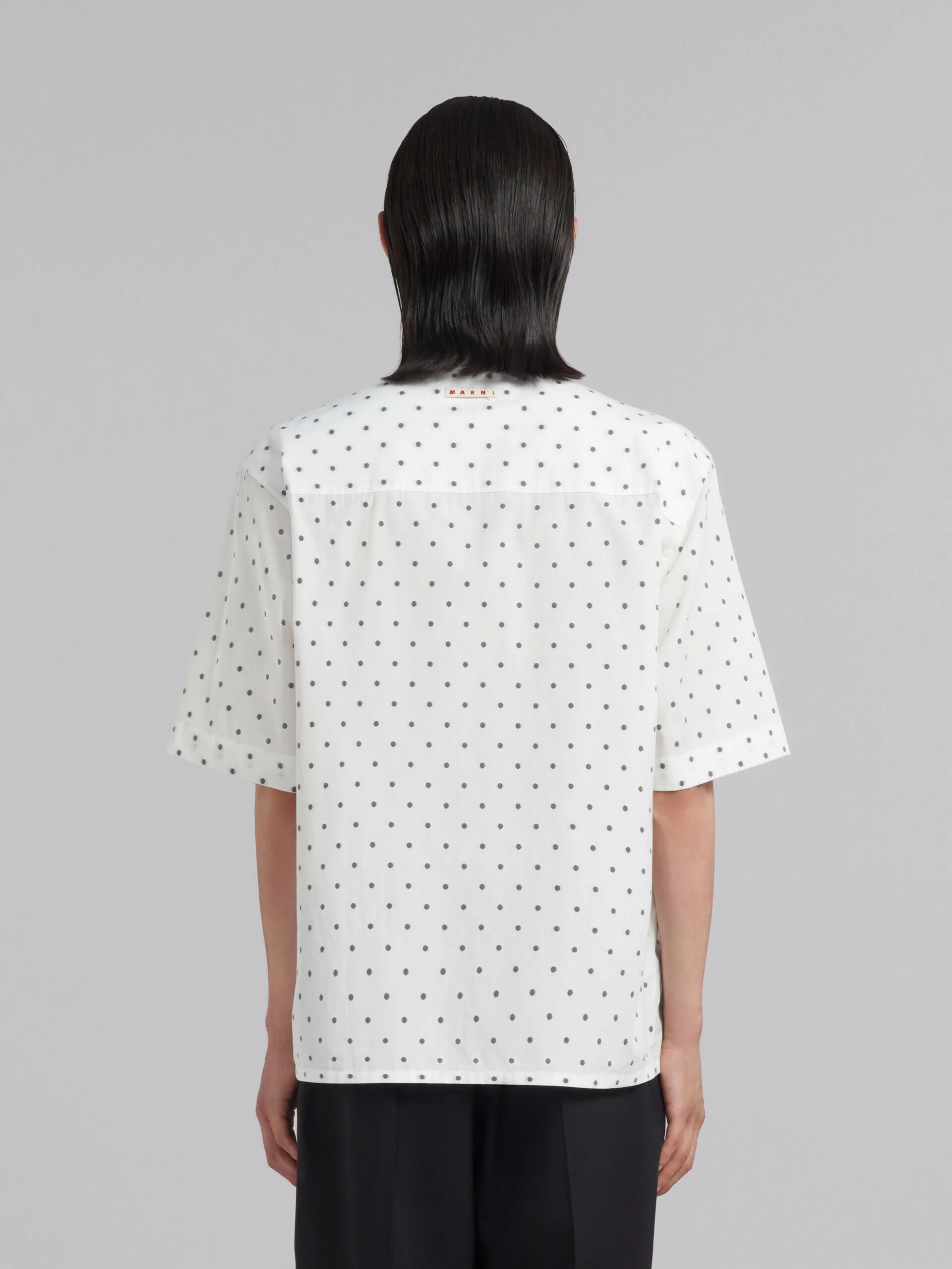 MARNI MEN'S WHITE POLKA DOT SHORT-SLEEVE SHIRT - Image 3