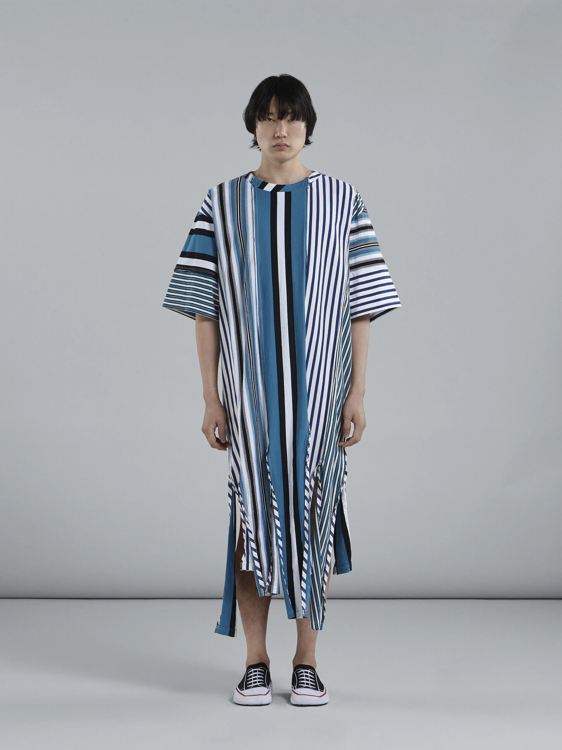 MARNI MEN'S STRIPED MULTICOLOR FRINGE DETAIL SHIRT - Image 2