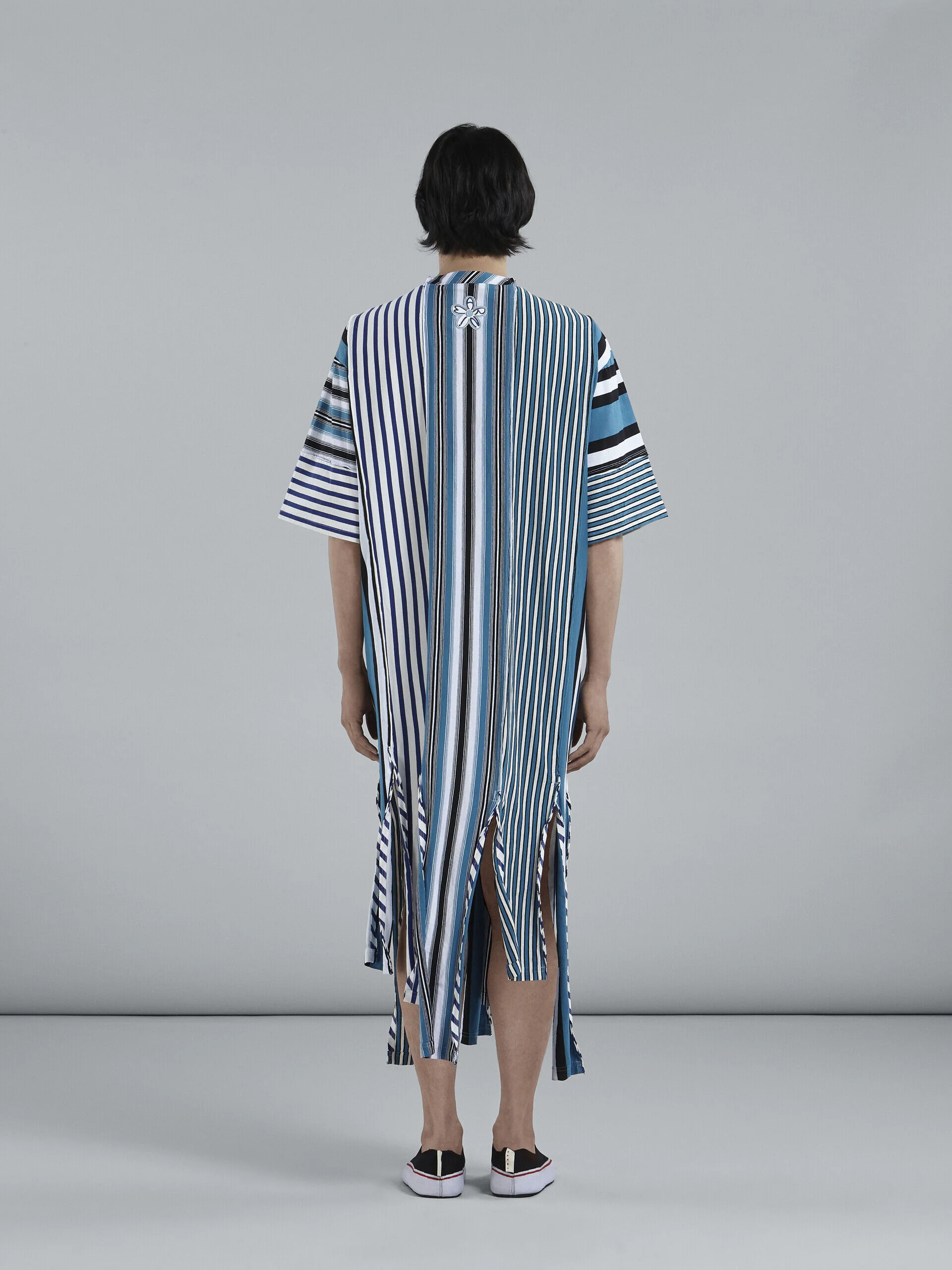 MARNI MEN'S STRIPED MULTICOLOR FRINGE DETAIL SHIRT - Image 3