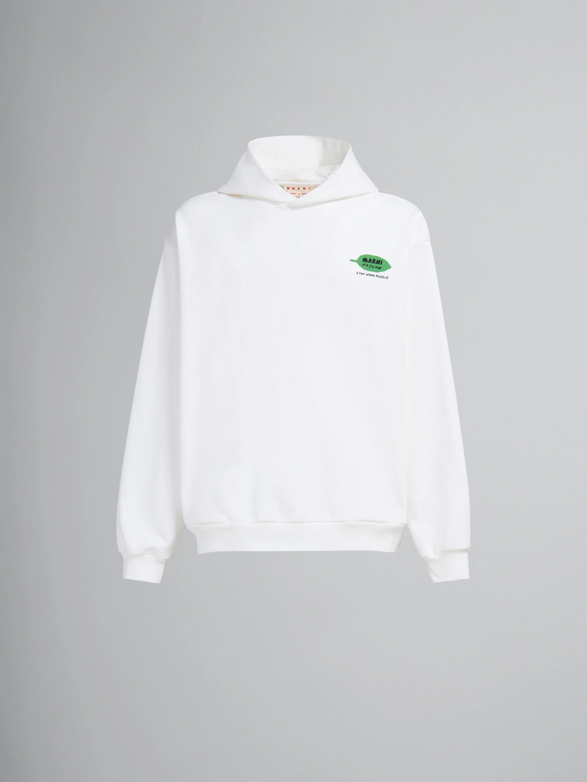MARNI MEN'S WHITE RELAXED SWEATER WITH LOGO DETAIL