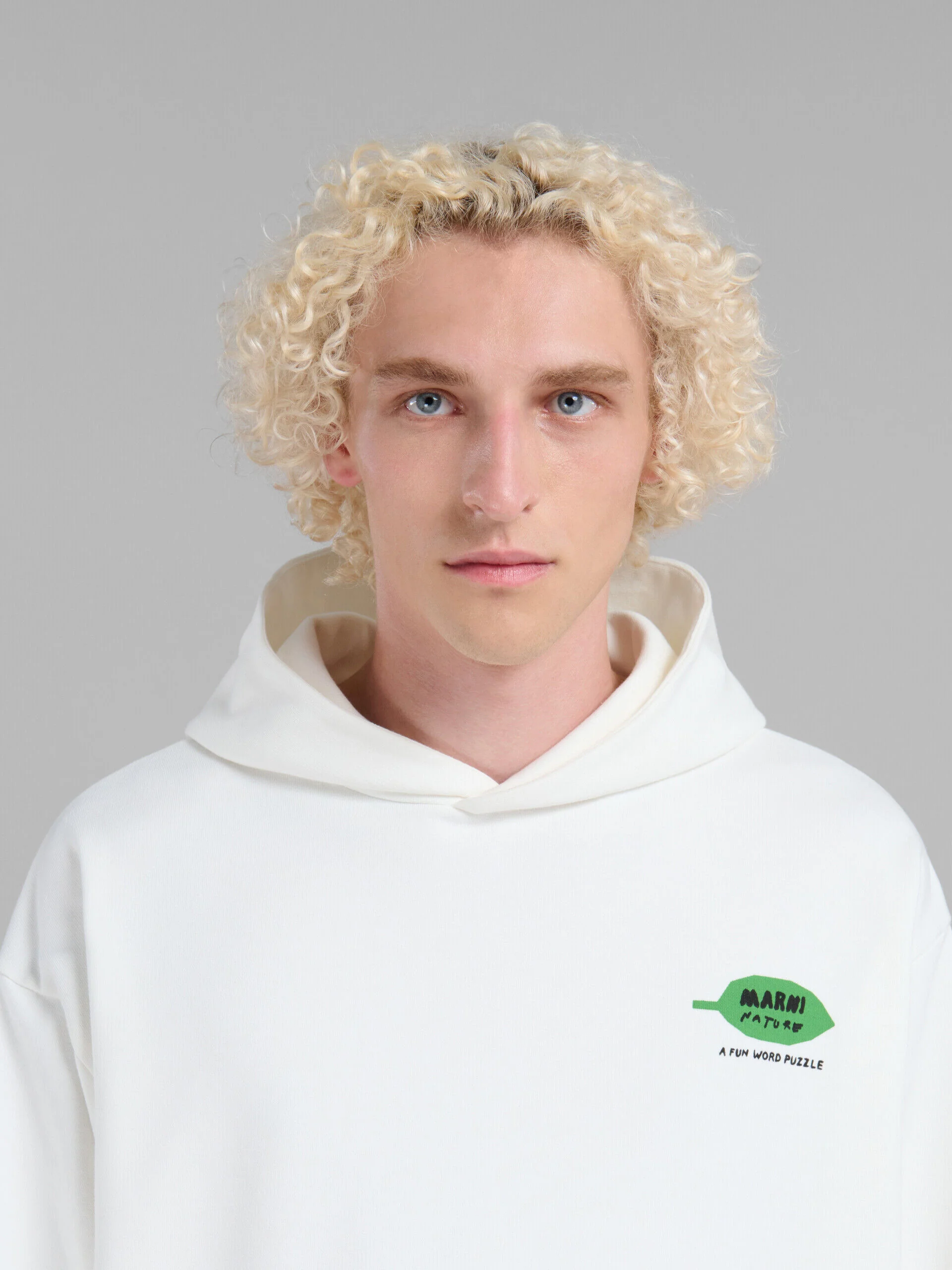 MARNI MEN'S WHITE RELAXED SWEATER WITH LOGO DETAIL - Image 4