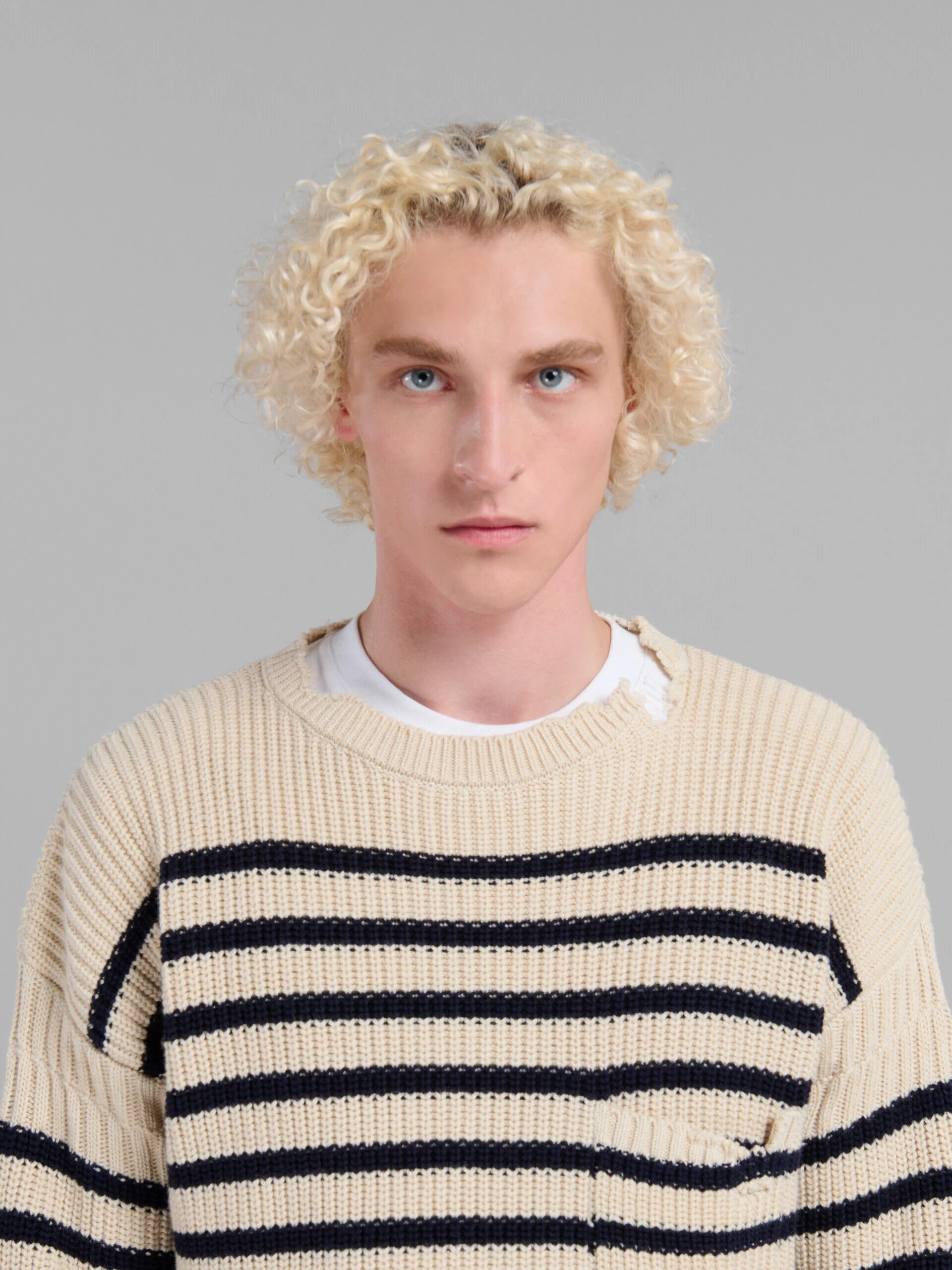 MARNI MEN'S STRIPED KNIT SWEATER WITH POCKET - Image 4