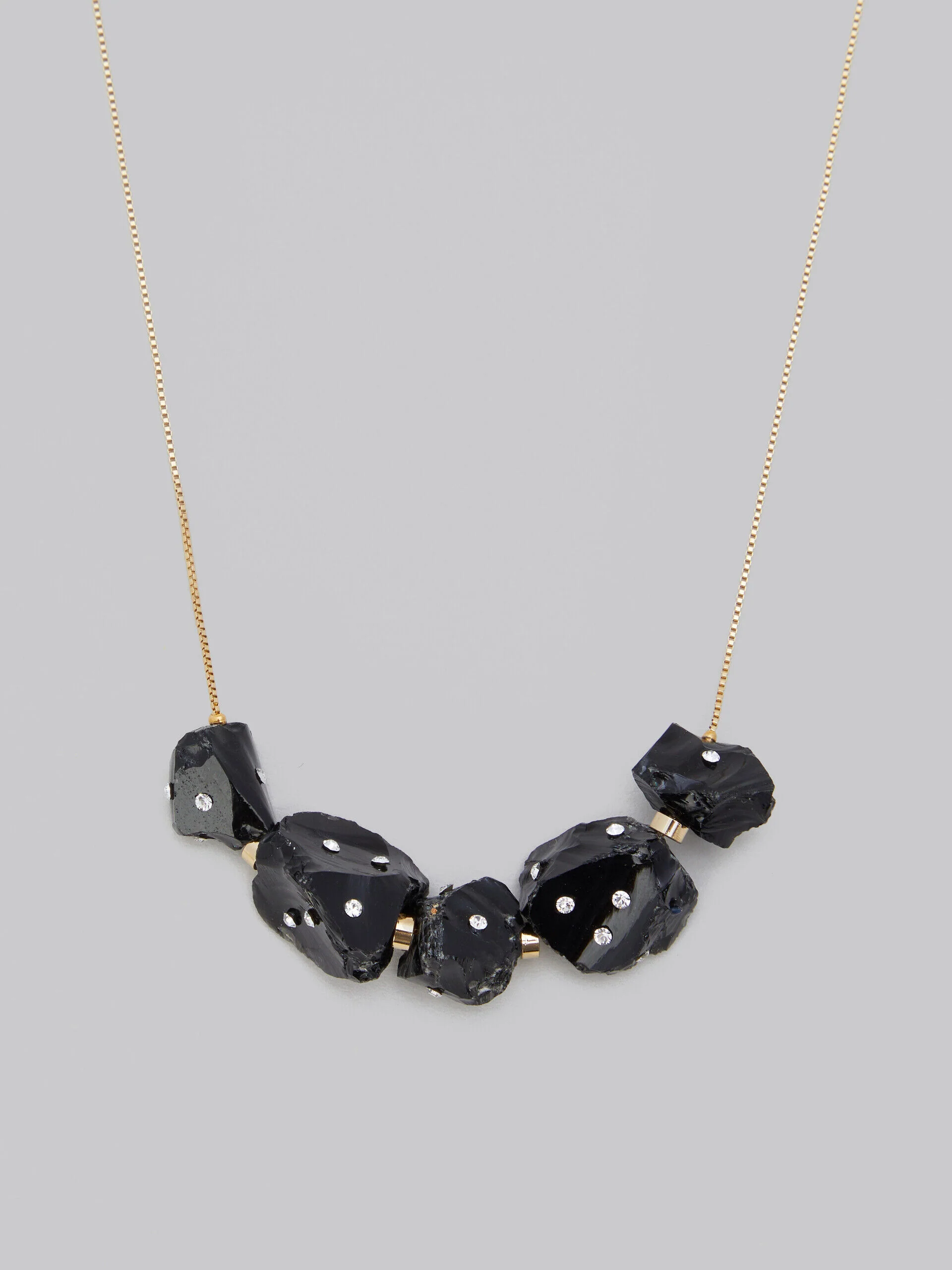MARNI WOMEN'S GOLD CHAIN NECKLACE WITH BLACK BEADS - Image 3