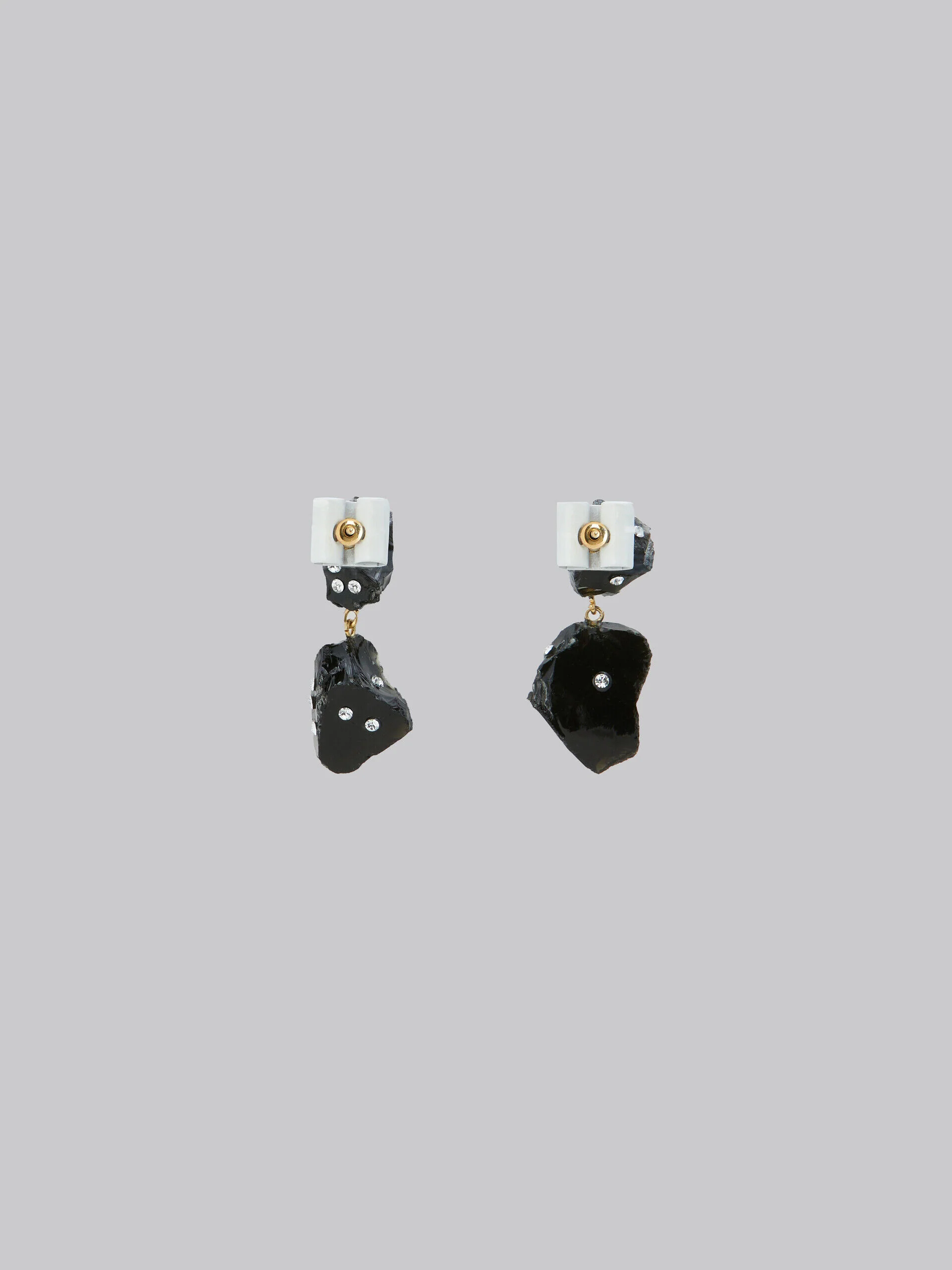 MARNI WOMEN'S BLACK SCULPTURAL DROP EARRINGS - Image 3