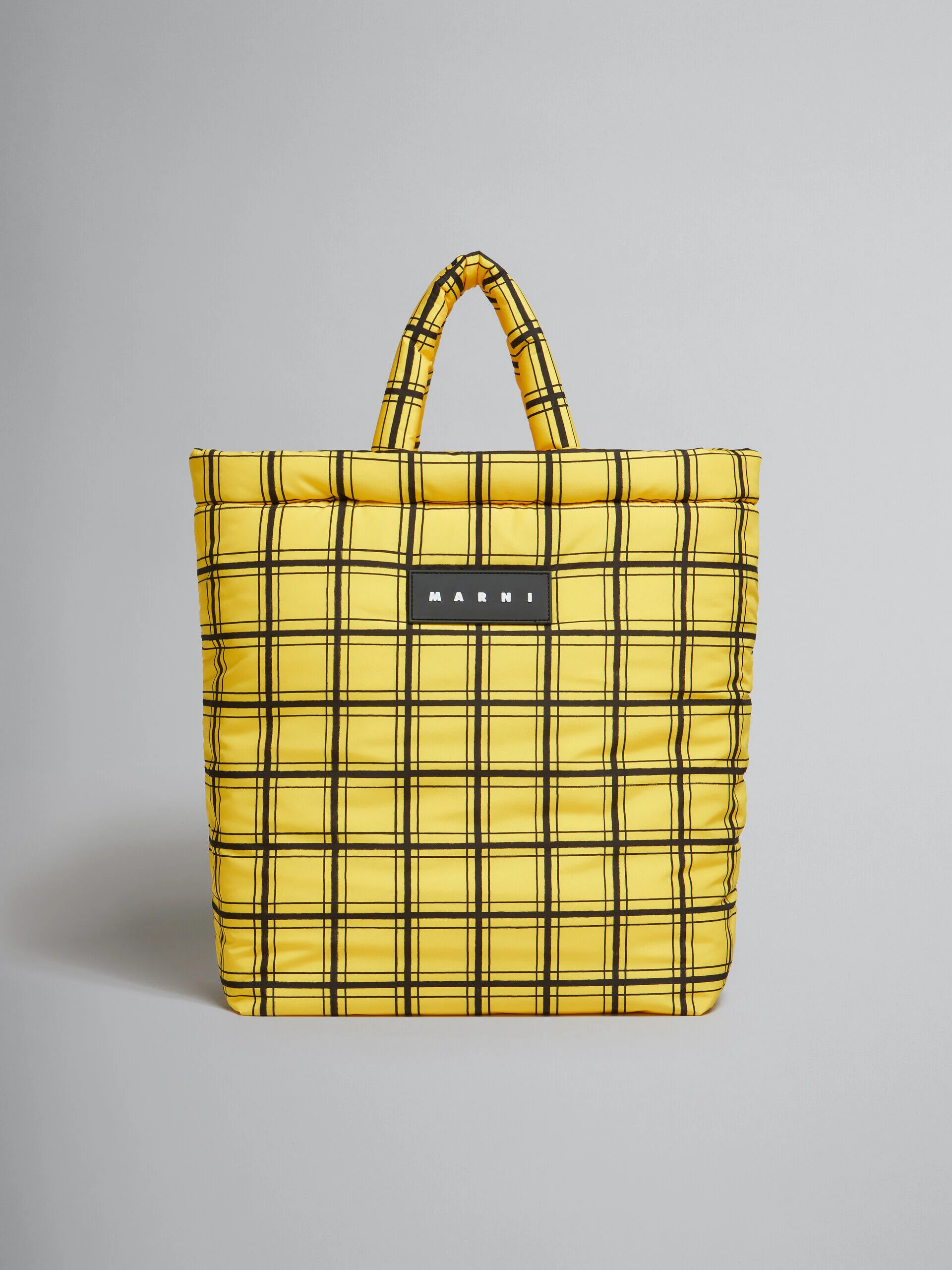 MARNI WOMEN'S YELLOW PLAID TOTE BAG