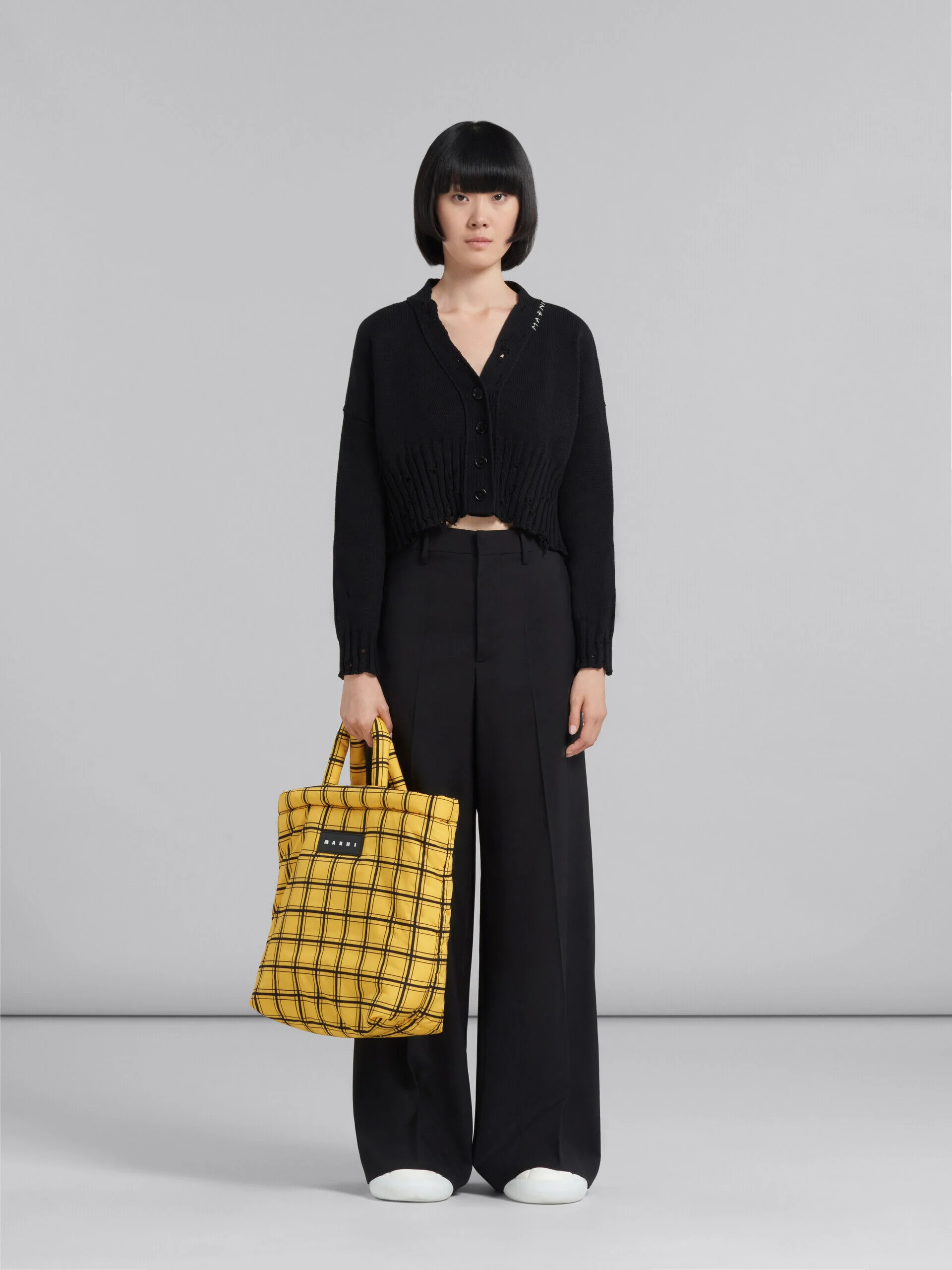 MARNI WOMEN'S YELLOW PLAID TOTE BAG - Image 2