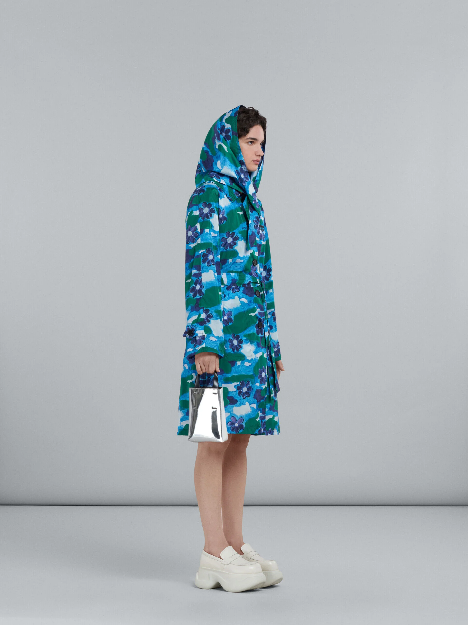 MARNI WOMEN'S BLUE FLORAL PUFF SLEEVE BLOUSE - Image 5